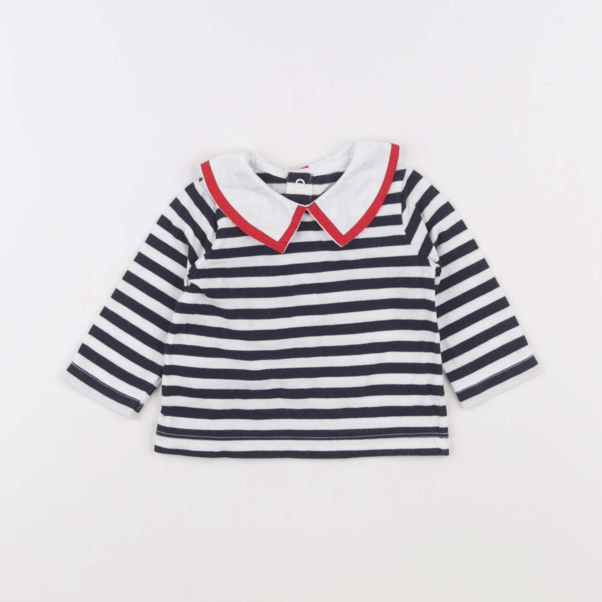 Jacadi - polo bleu, blanc - 6 mois