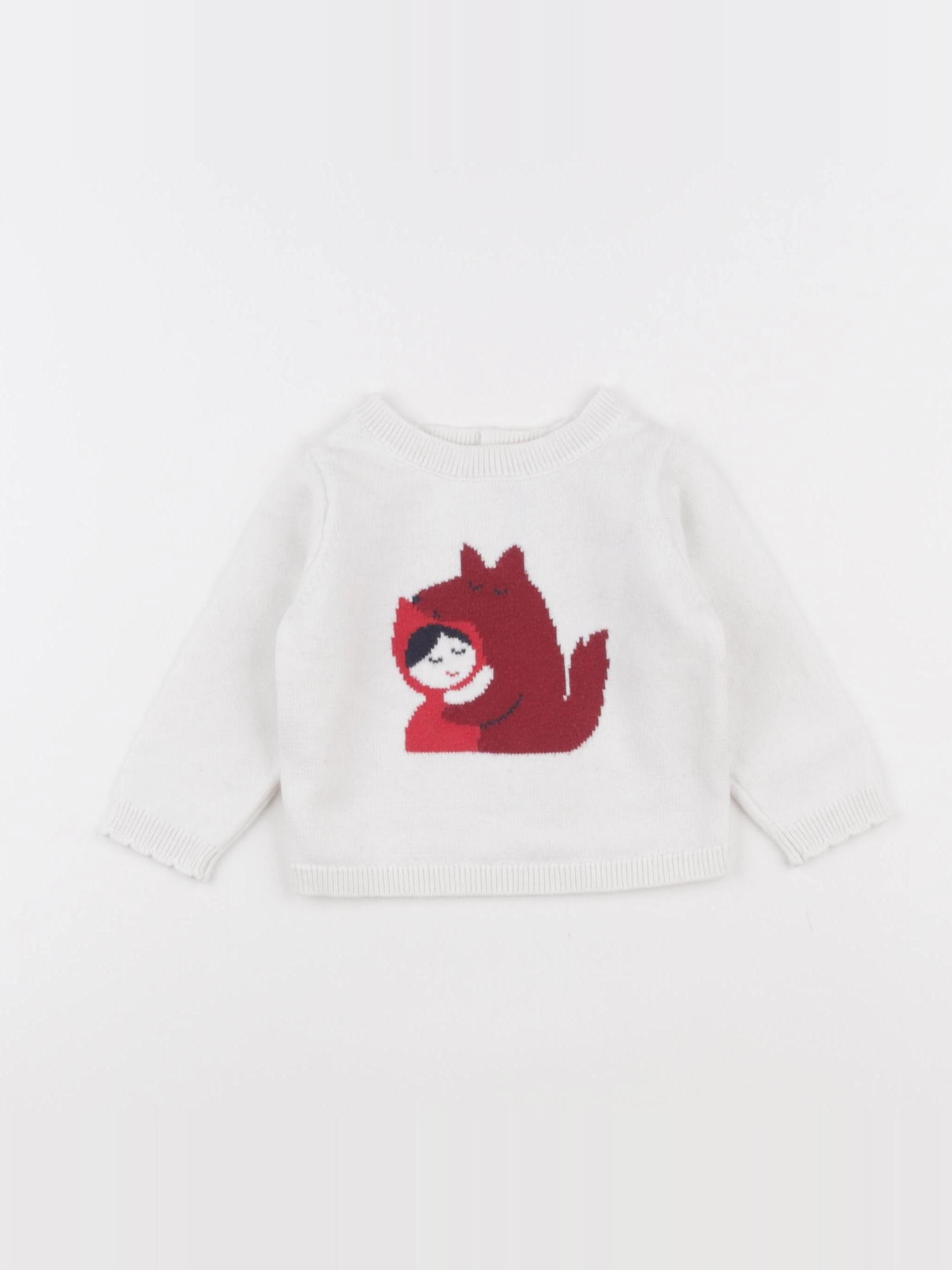 Jacadi - pull blanc - 12 mois