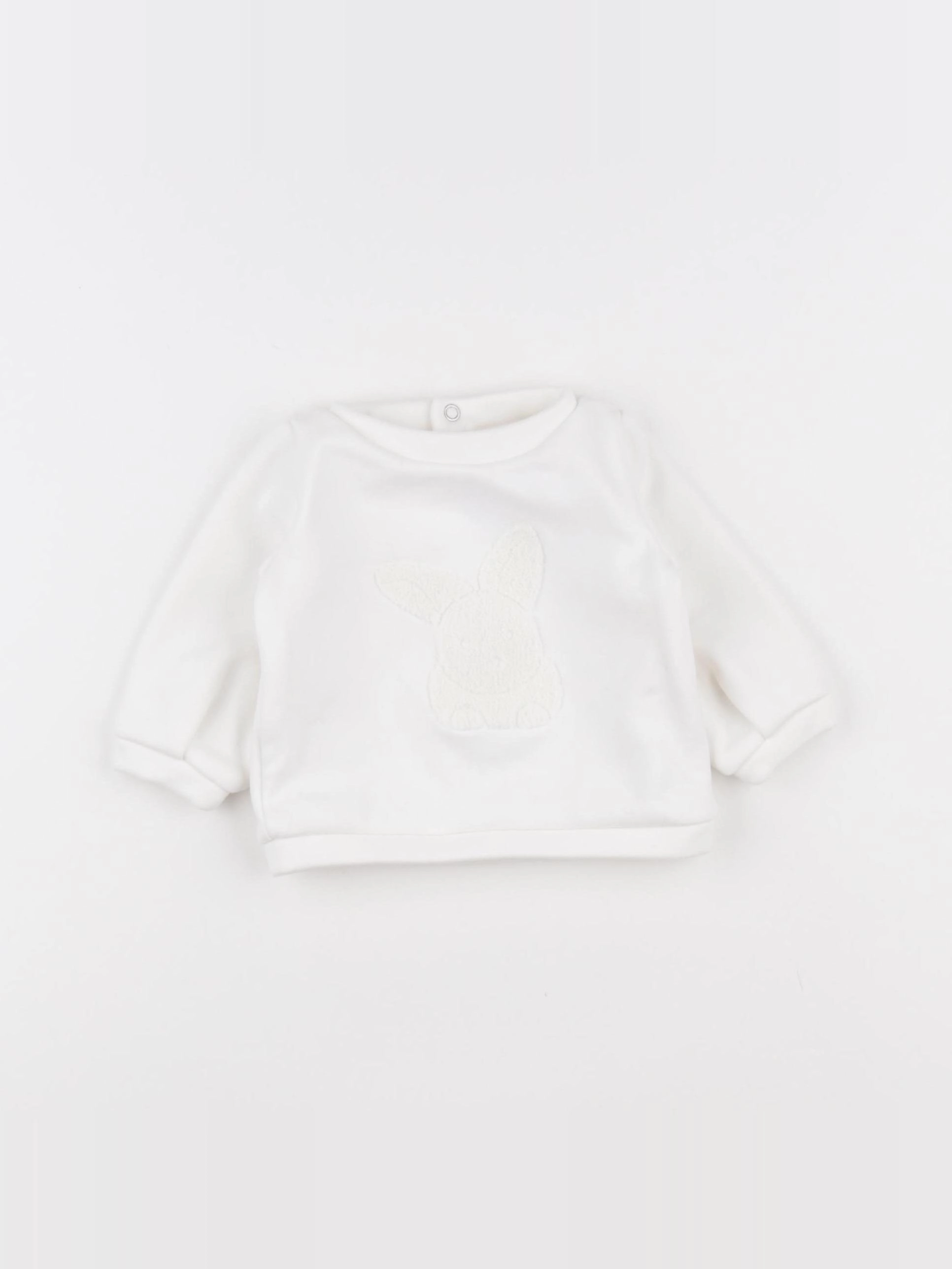 Jacadi - sweat blanc - 6 mois