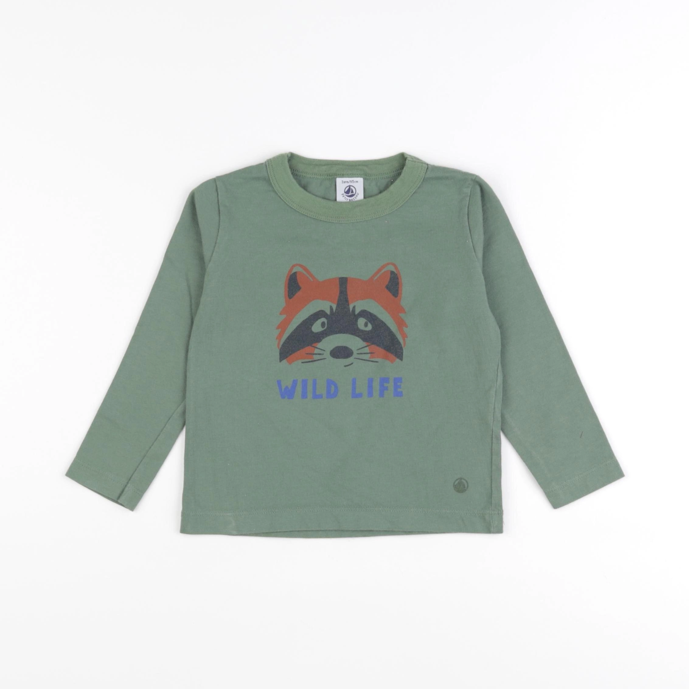 Petit Bateau - tee-shirt vert - 3 ans