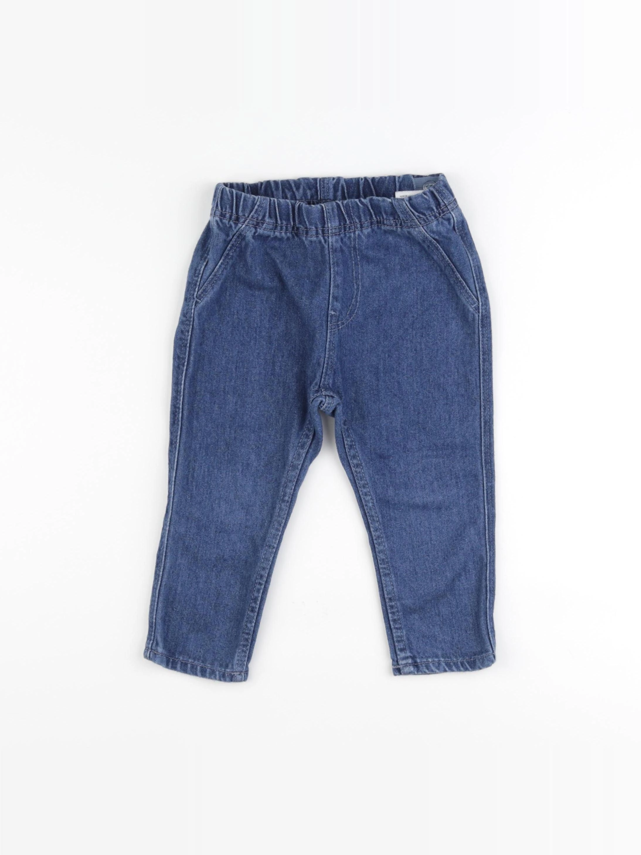 H&M - pantalon bleu - 12/18 mois