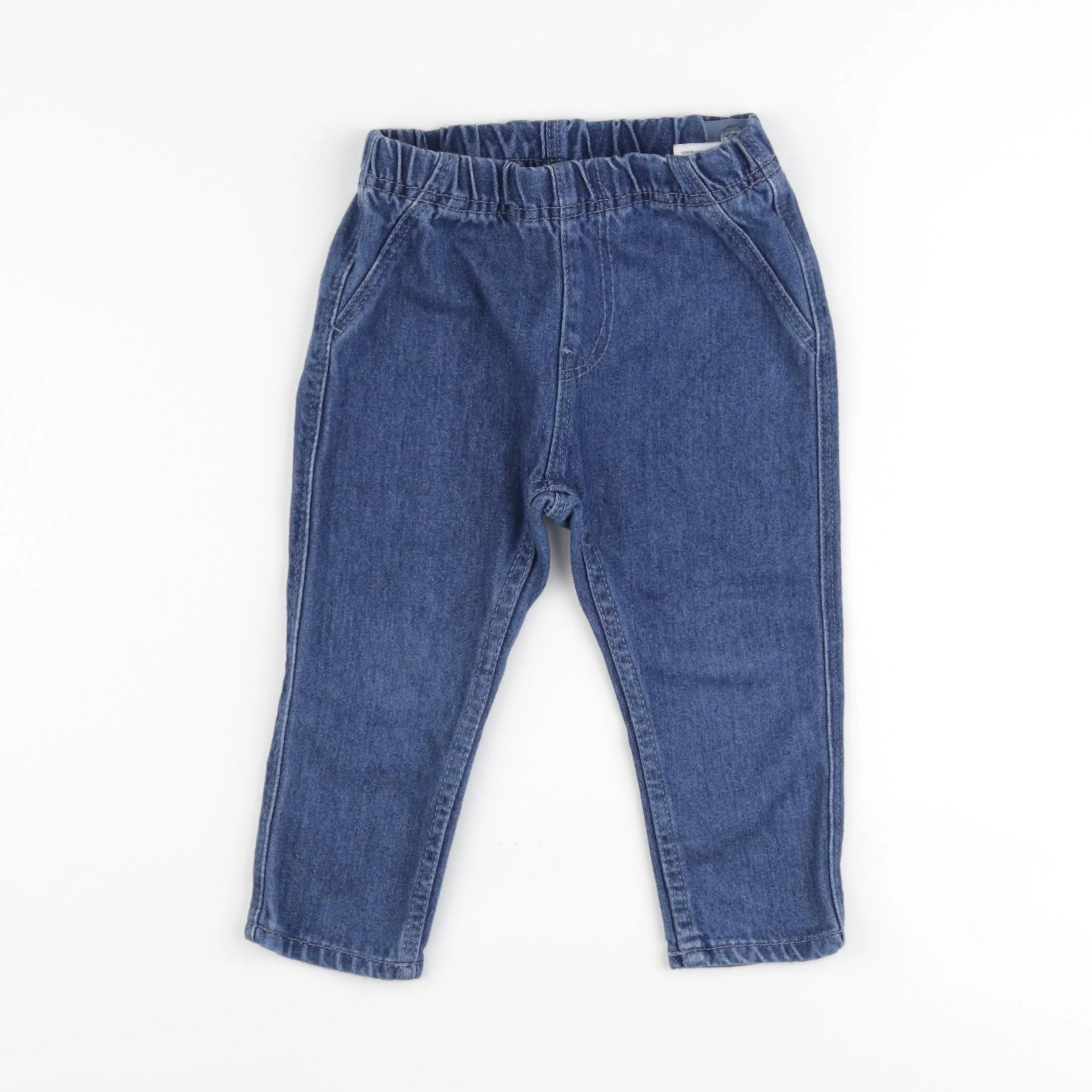 H&M - pantalon bleu - 12/18 mois