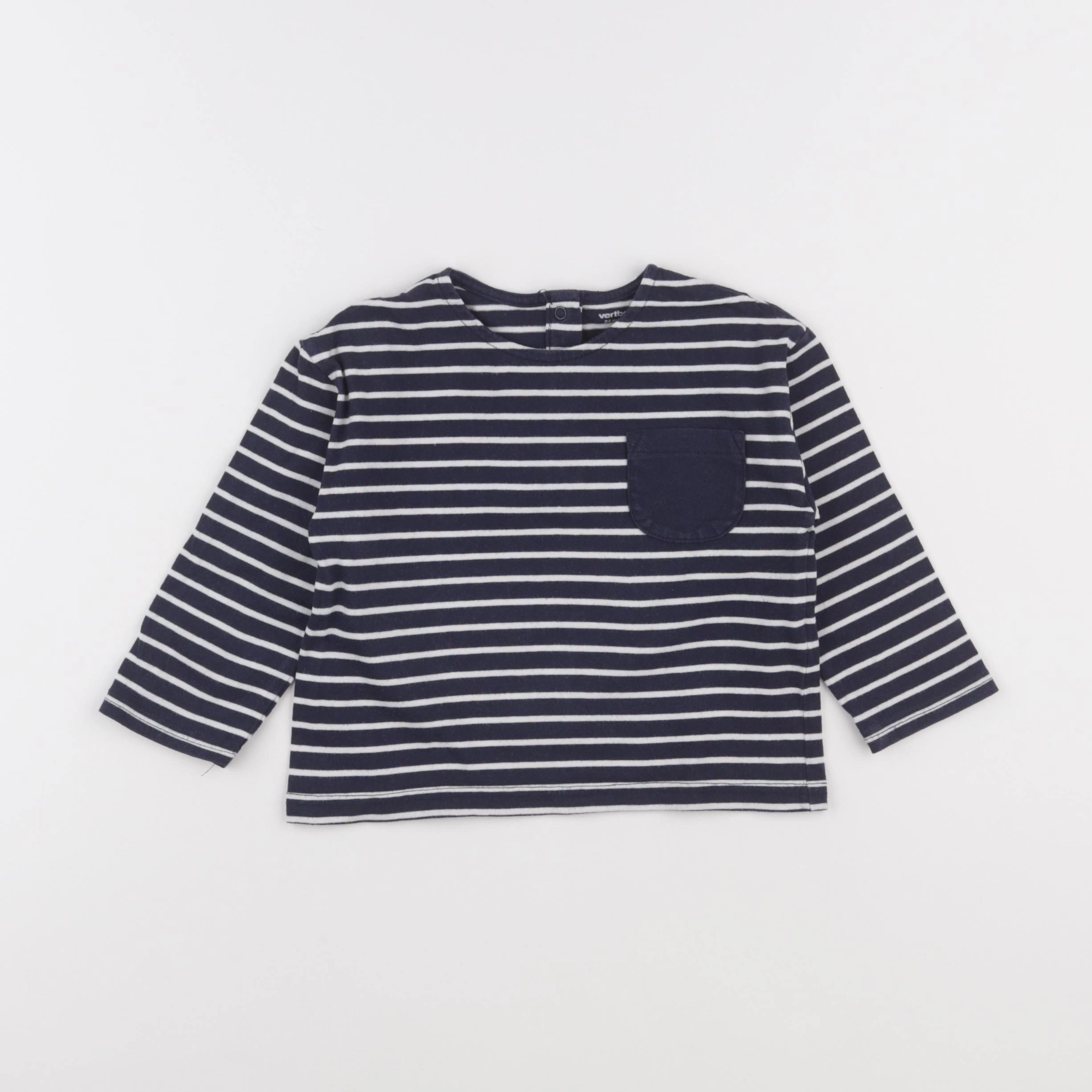 Vertbaudet - tee-shirt blanc, bleu - 24 mois
