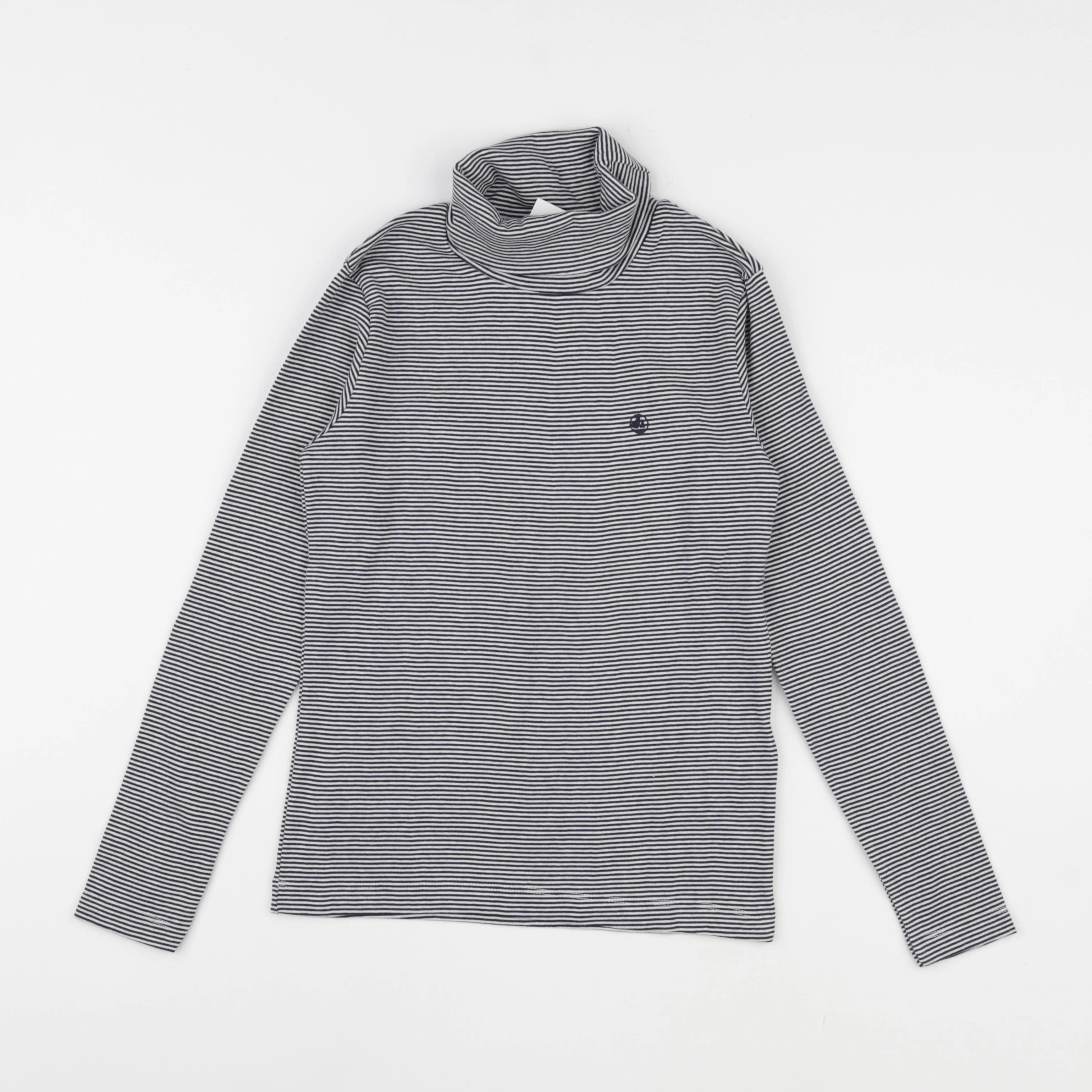 Petit Bateau - sous-pull blanc, bleu - 10 ans