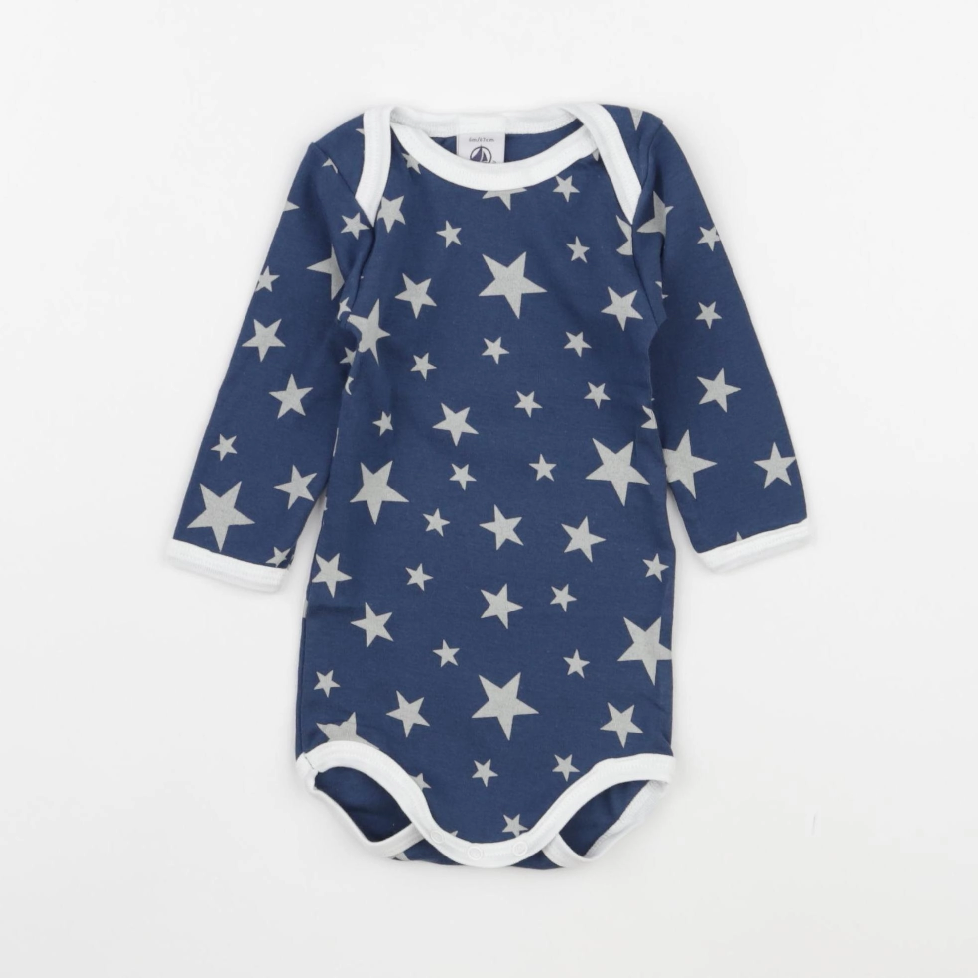 Petit Bateau - body bleu - 6 mois