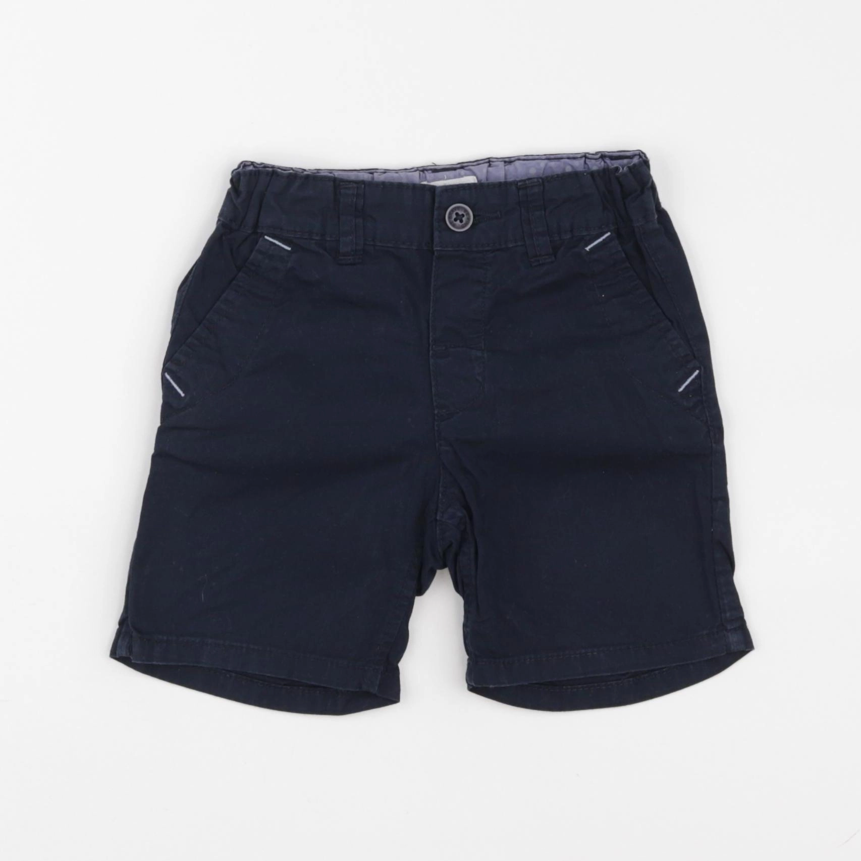 H&M - short bleu - 6/9 mois
