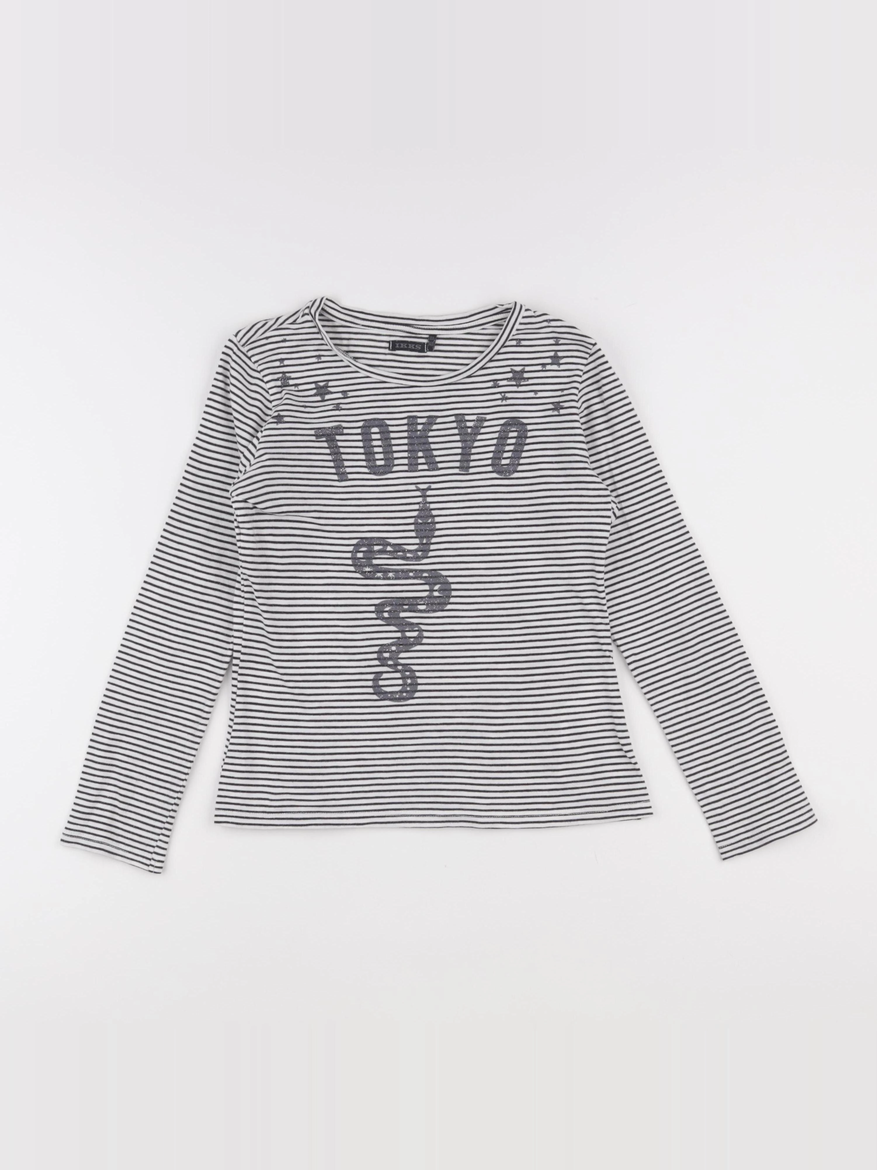 IKKS - tee-shirt blanc, noir - 10 ans