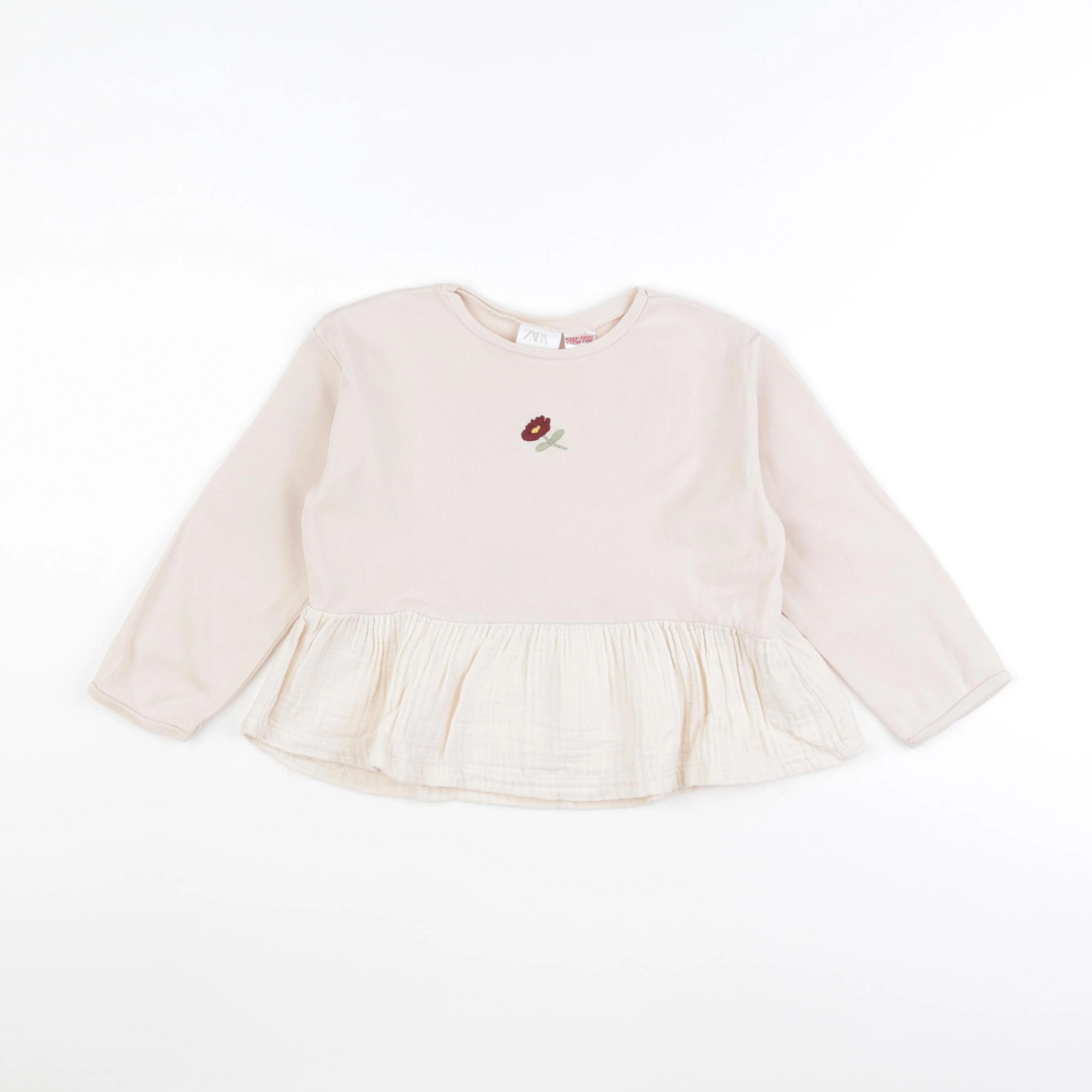 Zara - tee-shirt beige - 3/4 ans