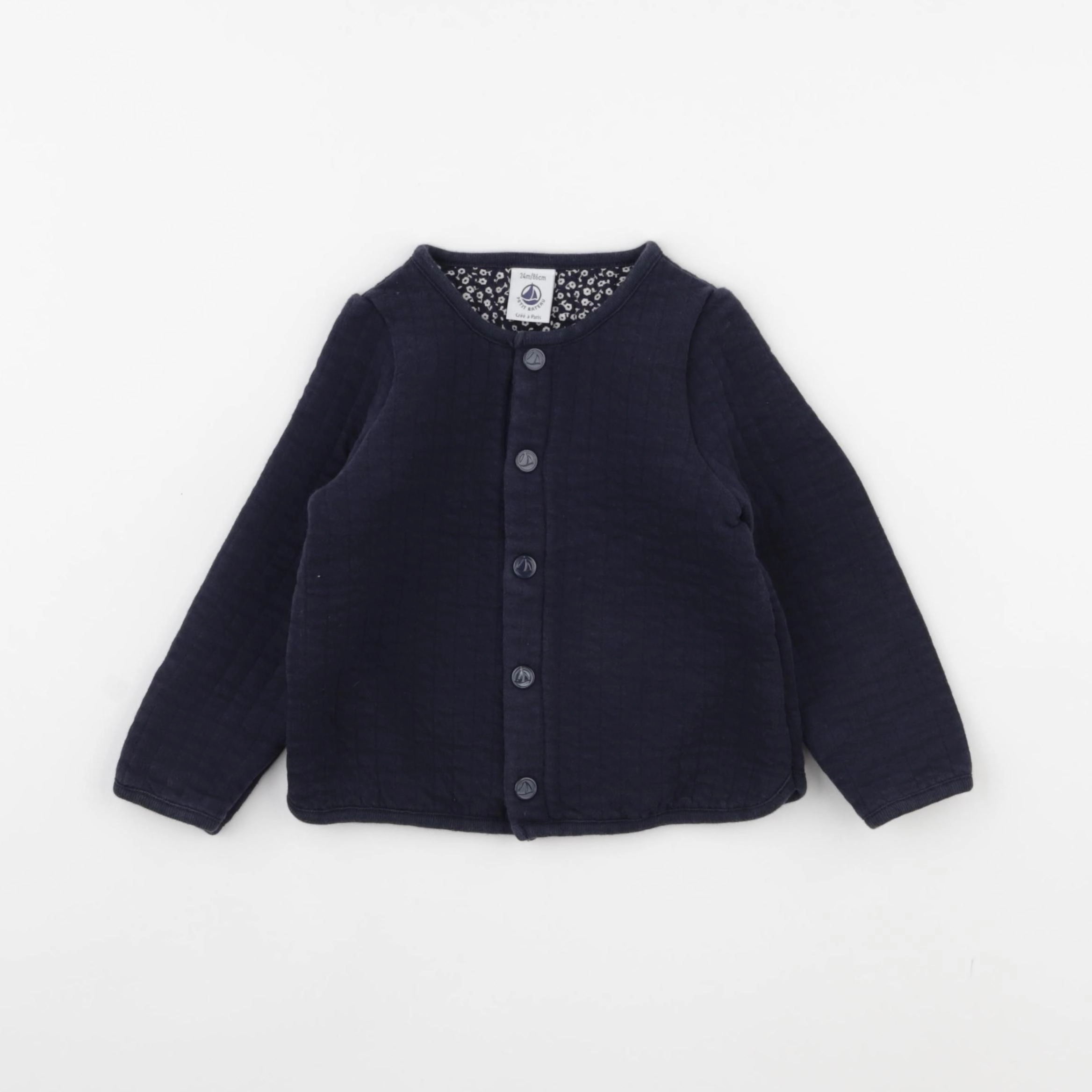 Petit Bateau - sweat bleu - 24 mois