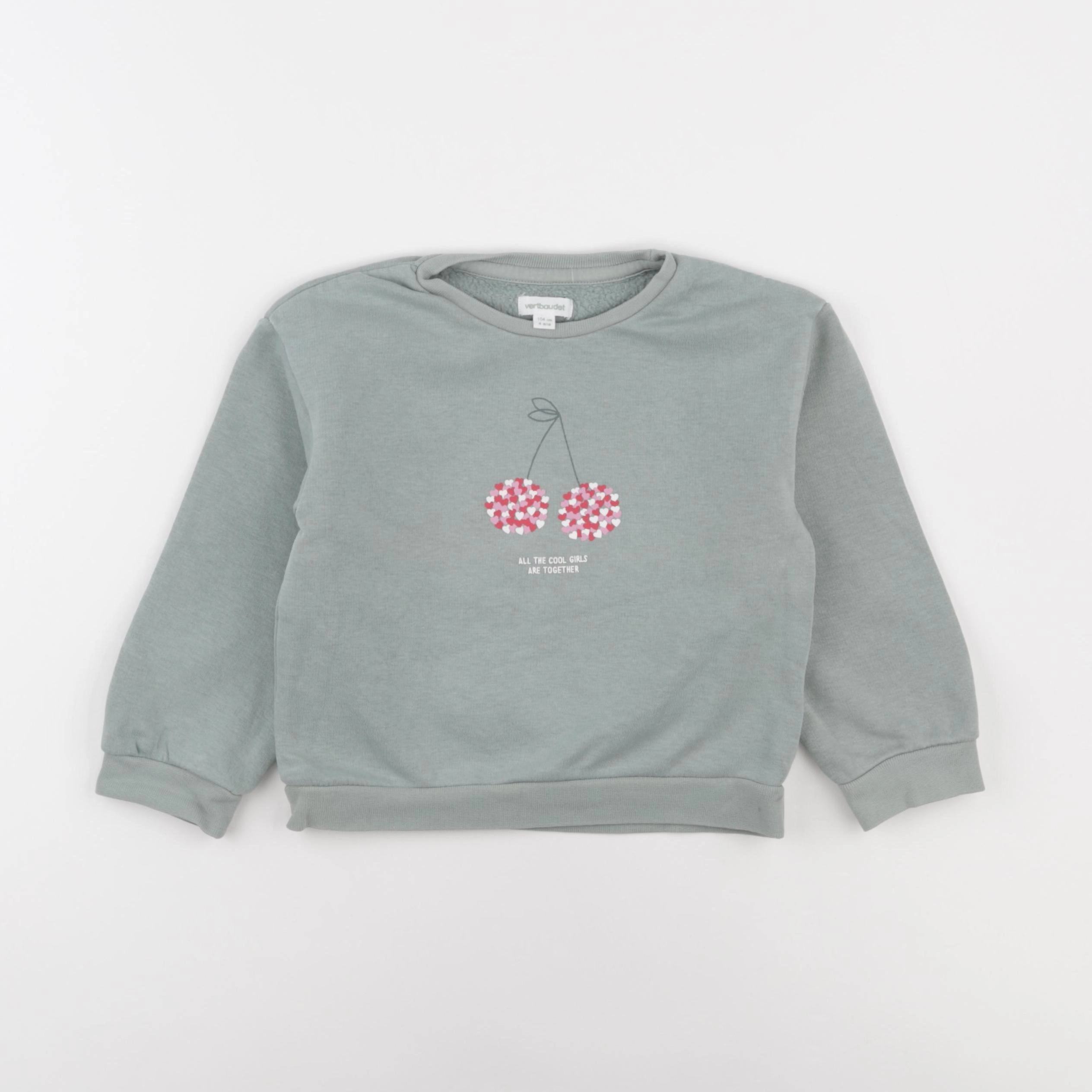 Vertbaudet - sweat vert - 4 ans
