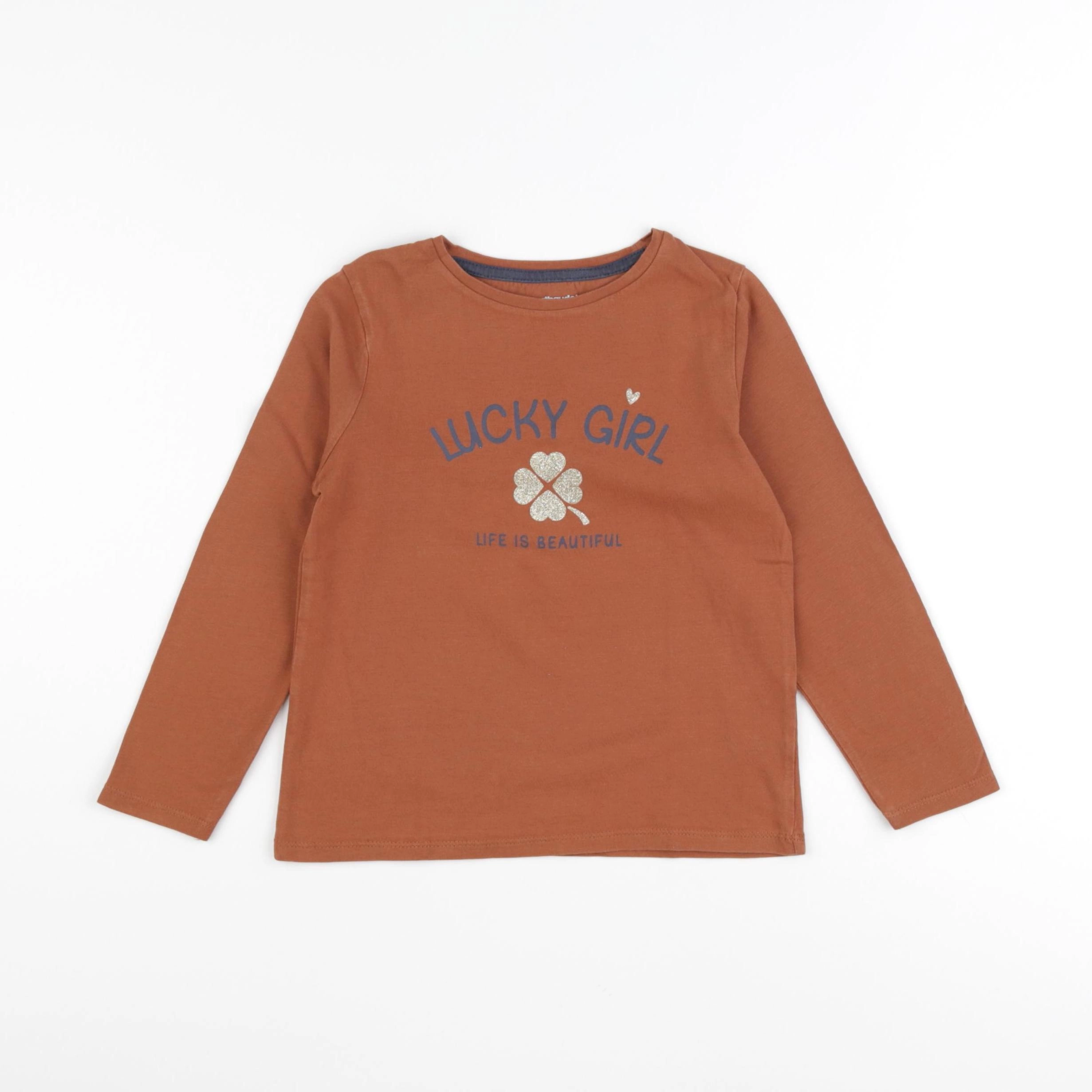 Vertbaudet - tee-shirt marron - 6 ans