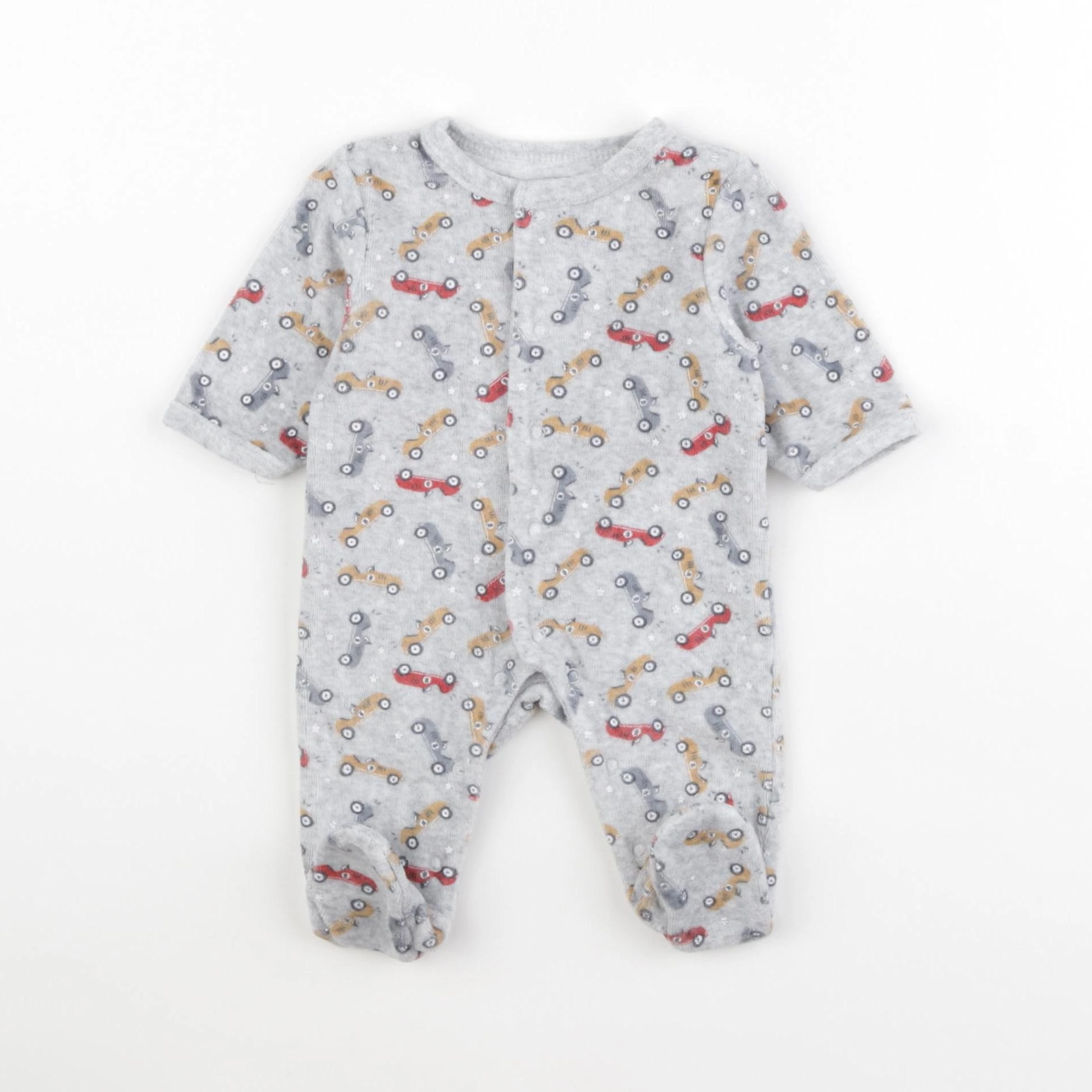 Vertbaudet - pyjama velours gris - 1 mois