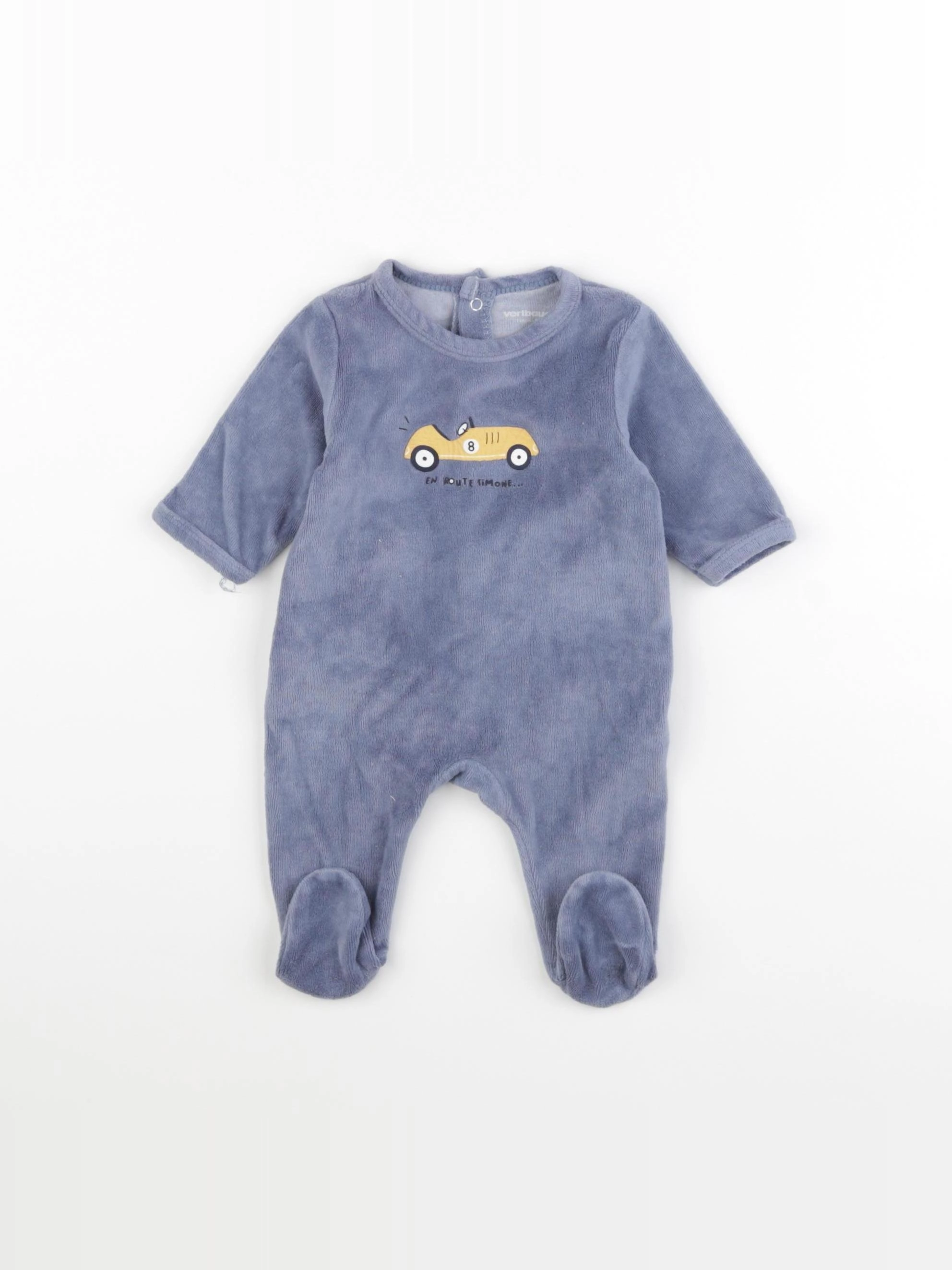 Vertbaudet - pyjama velours bleu - 1 mois