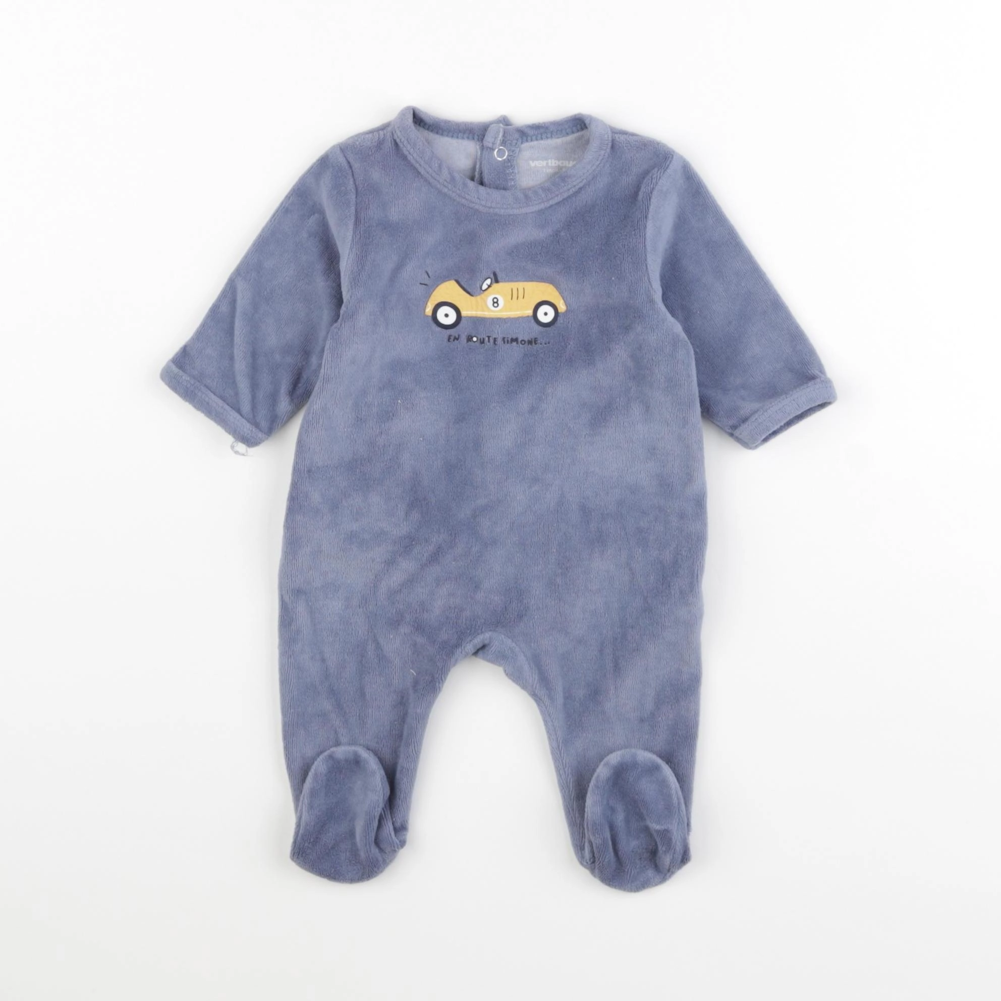 Vertbaudet - pyjama velours bleu - 1 mois