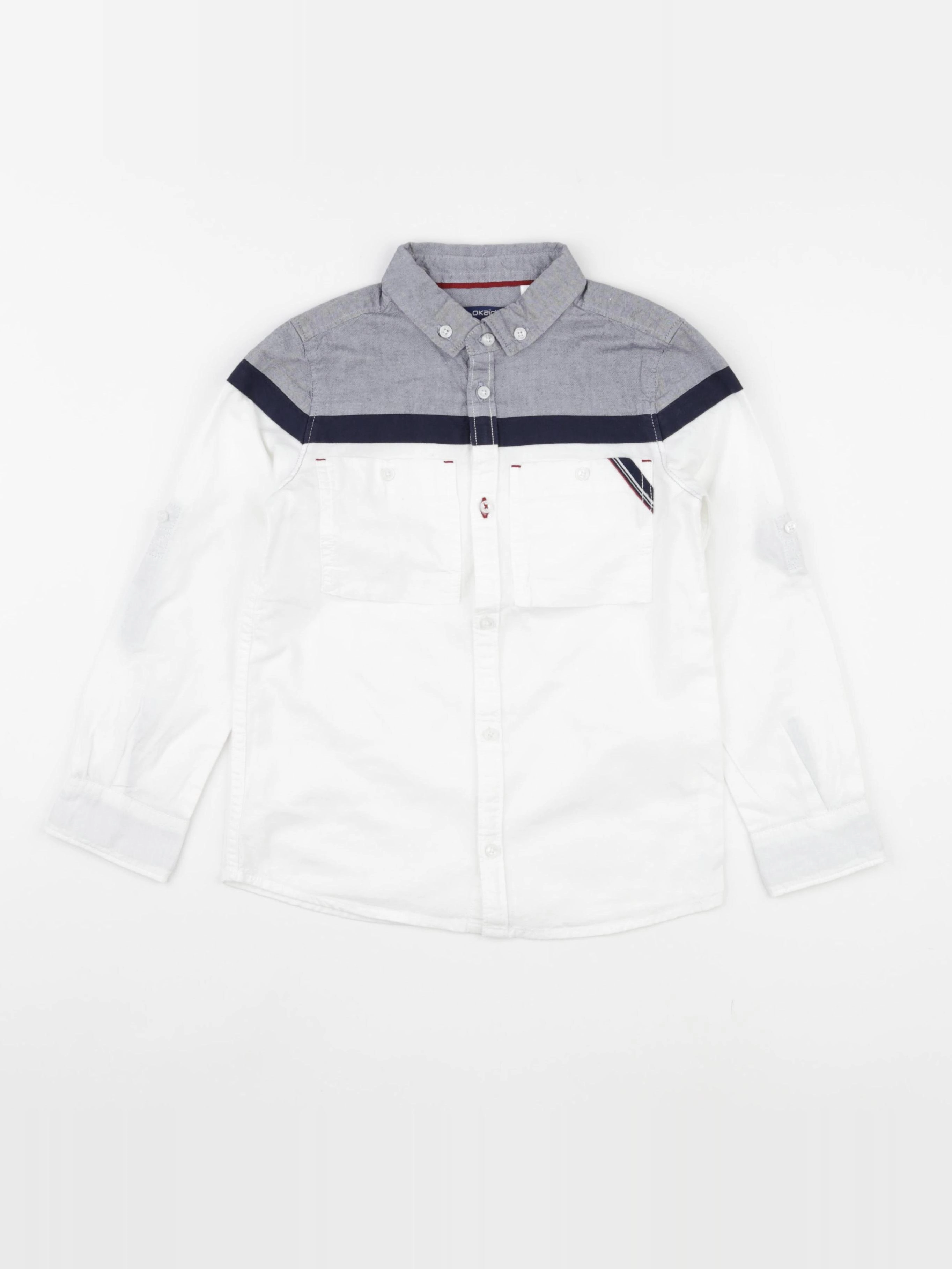 Okaidi - chemise blanc, bleu - 6 ans