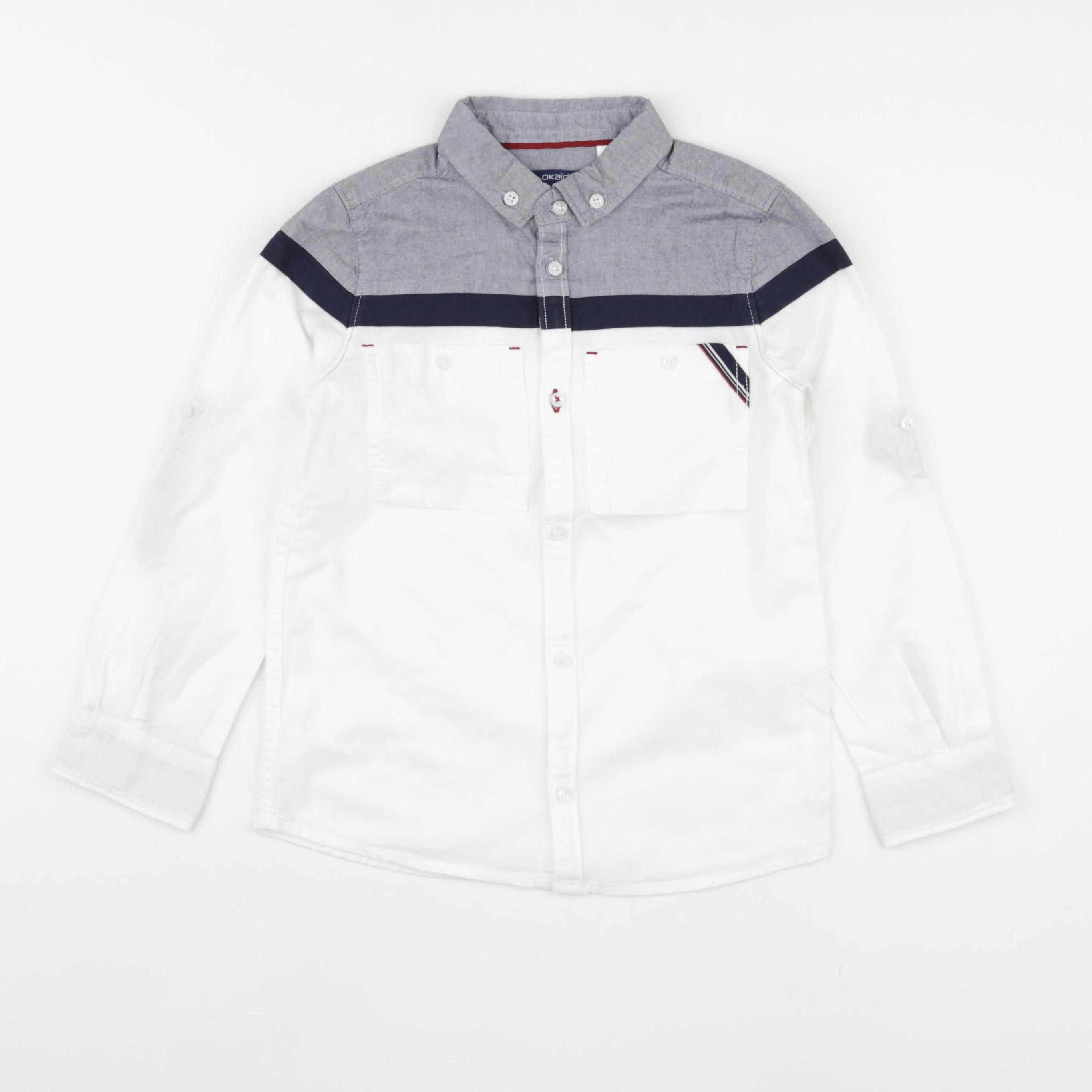 Okaidi - chemise blanc, bleu - 6 ans