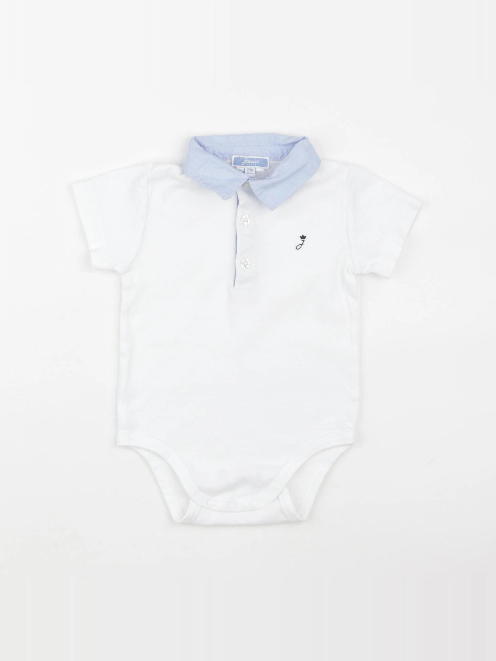 Jacadi - body à col blanc, bleu - 24 mois