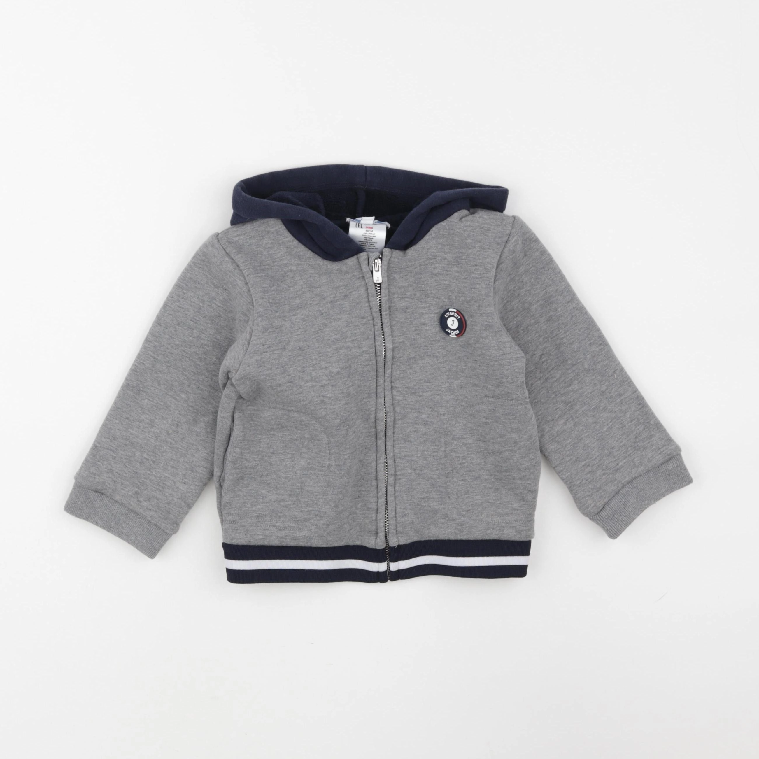 Jacadi - sweat gris, bleu - 24 mois