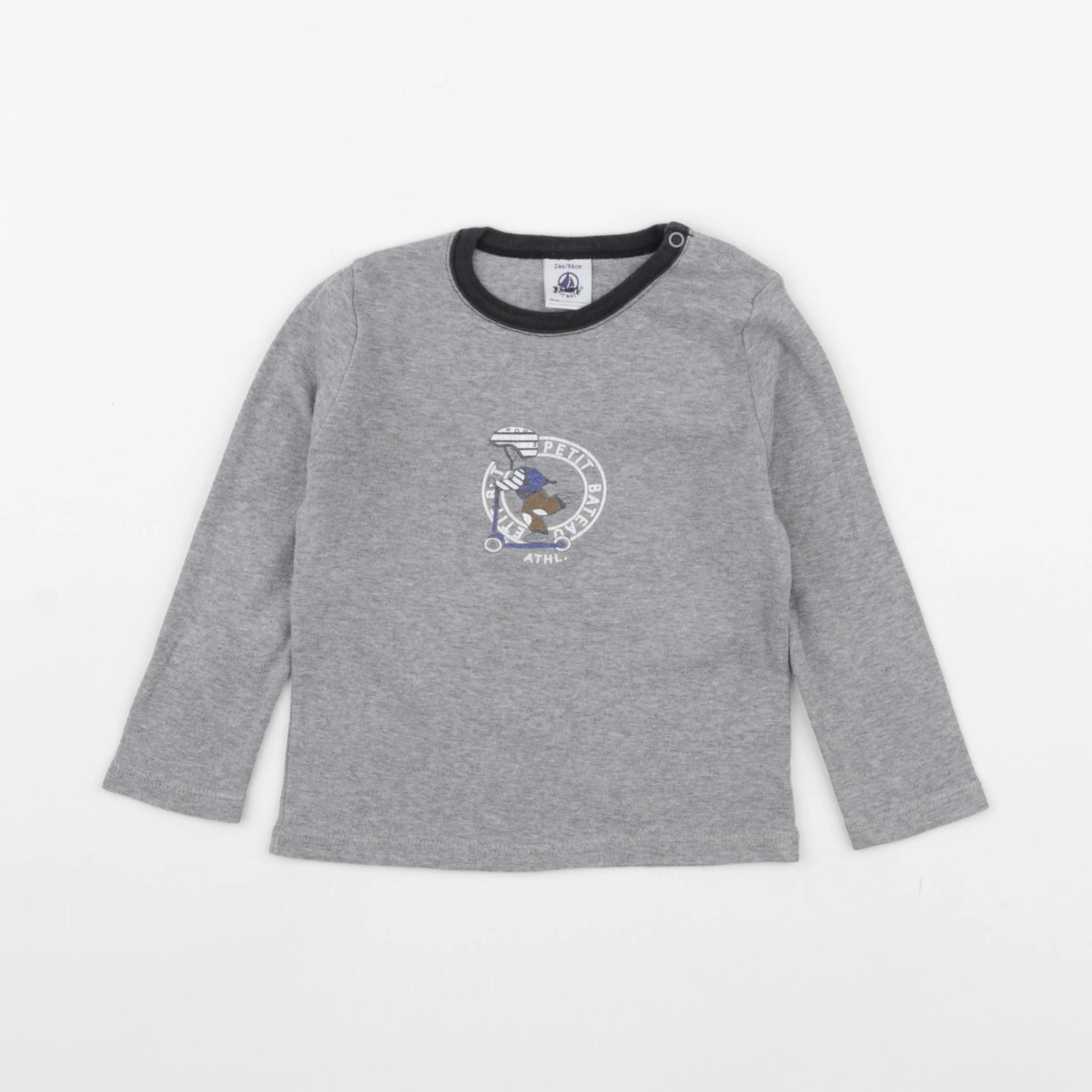 Petit Bateau - maillot de corps gris - 24 mois