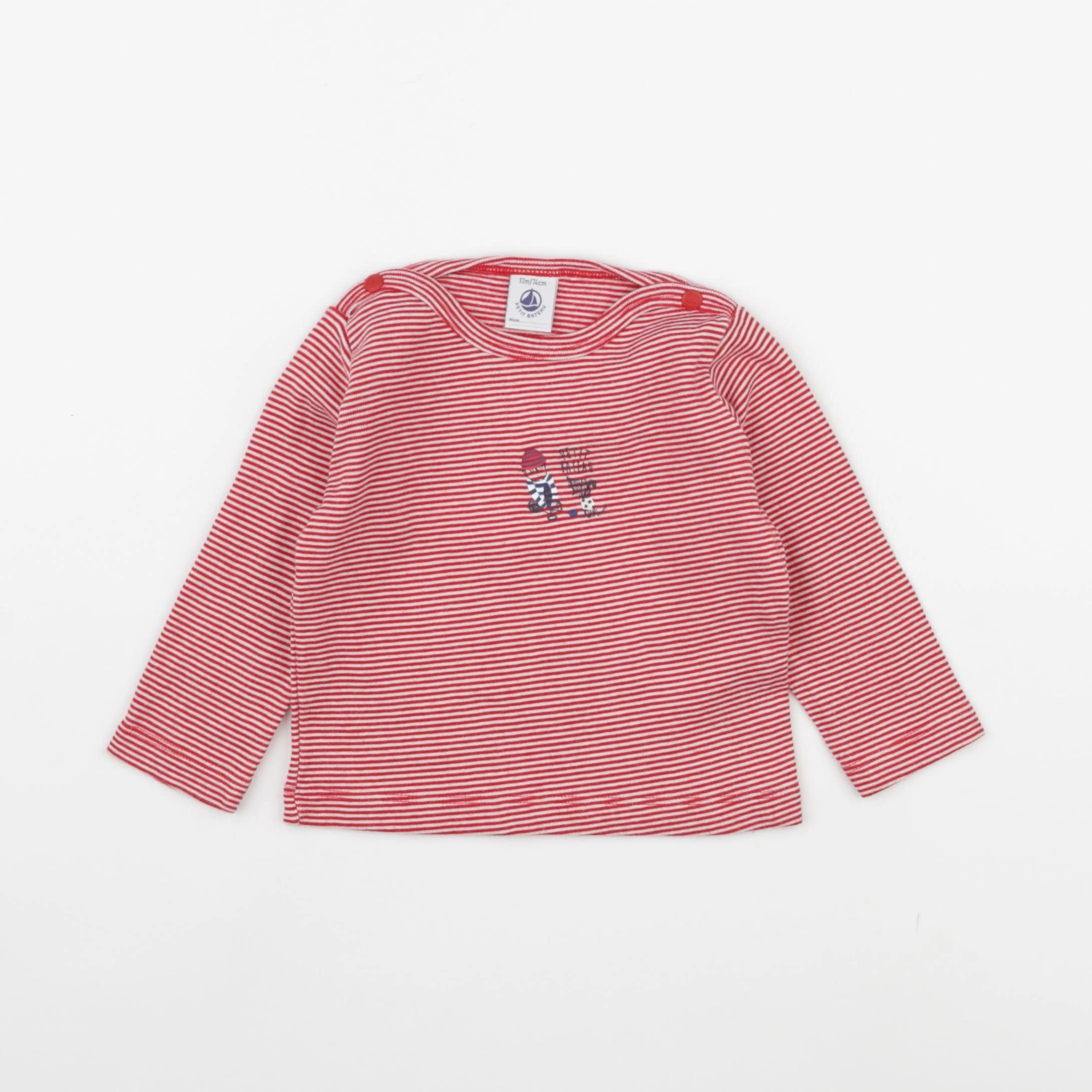 Petit Bateau - maillot de corps rouge - 12 mois