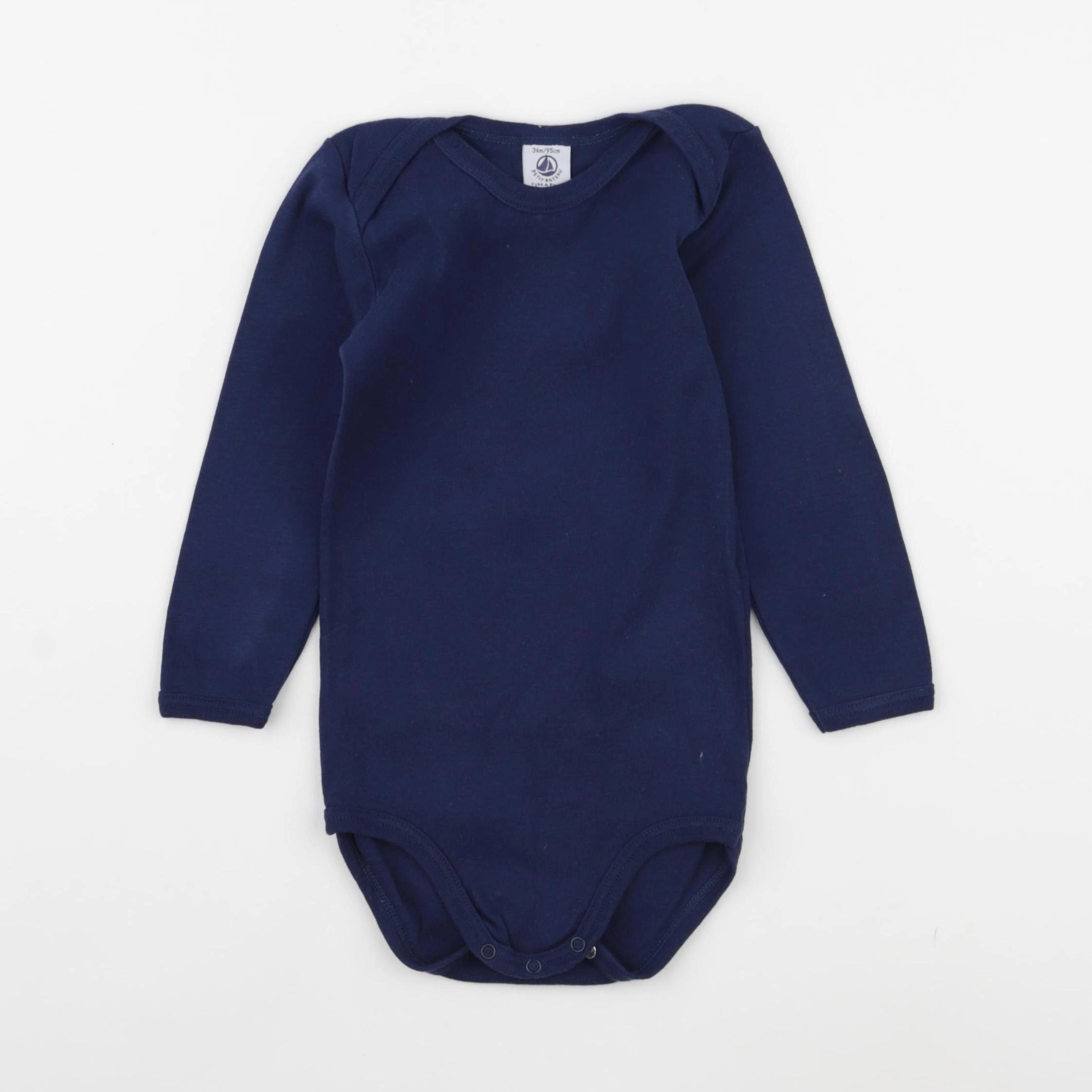 Petit Bateau - body bleu - 36 mois