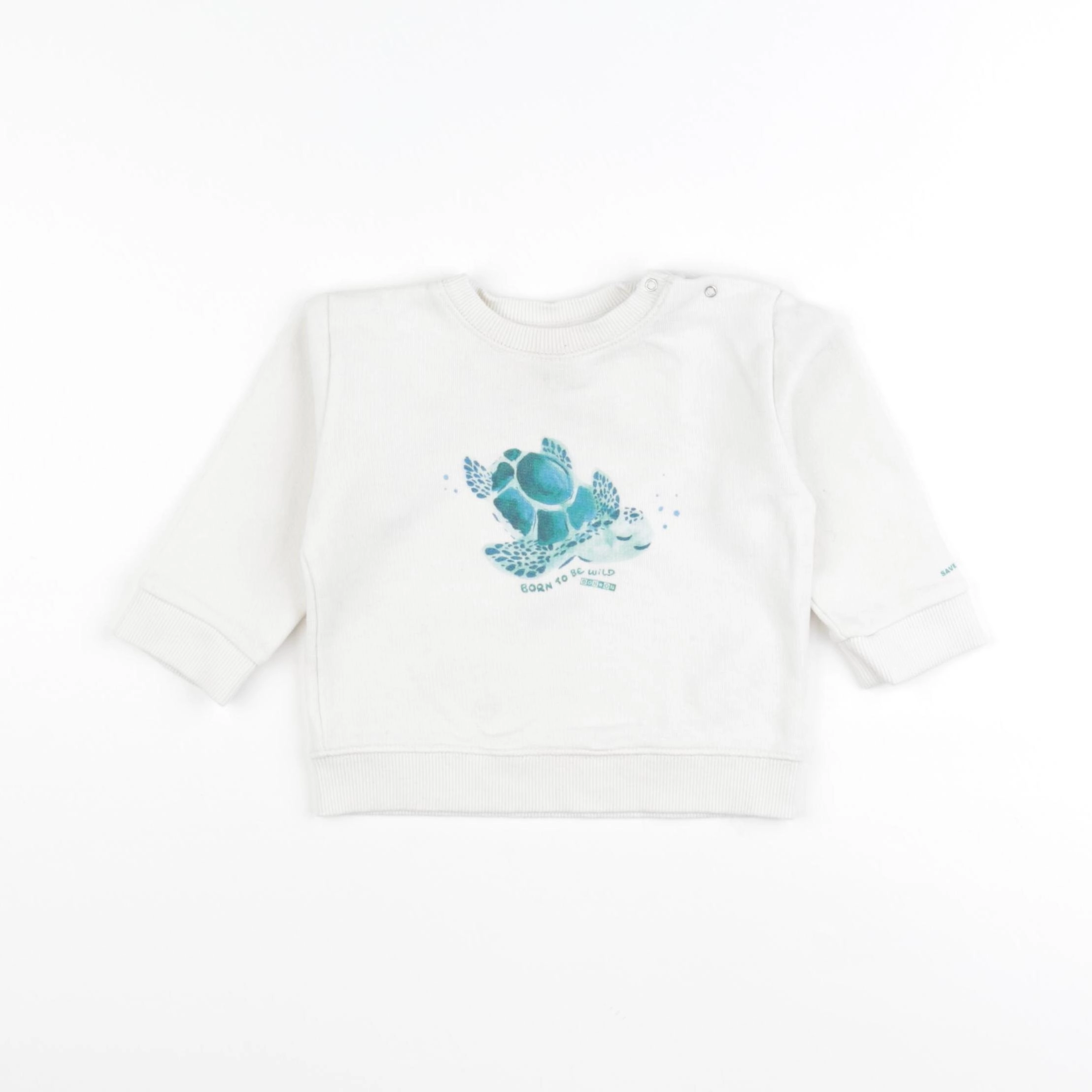 Bonton - sweat blanc - 12 mois