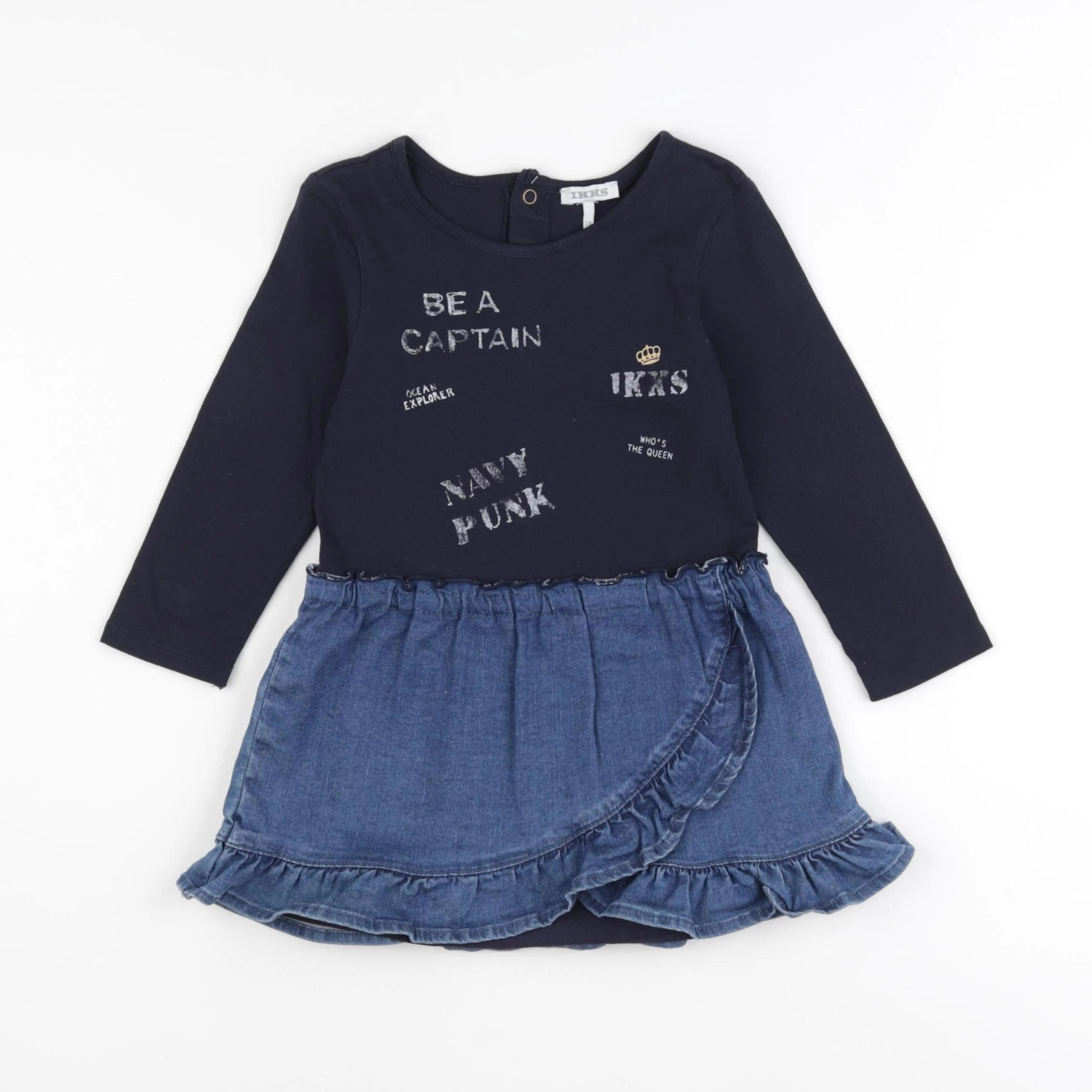 IKKS - robe bleu - 2 ans