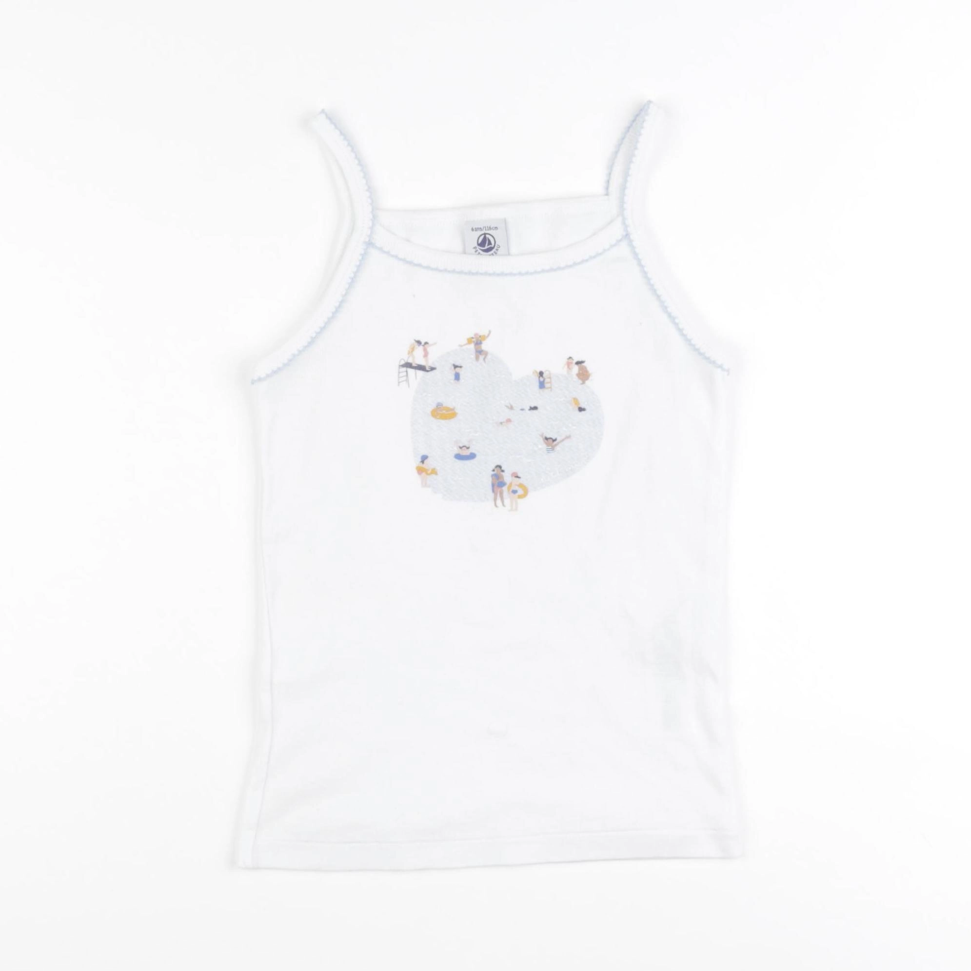 Petit Bateau - maillot de corps blanc - 6 ans