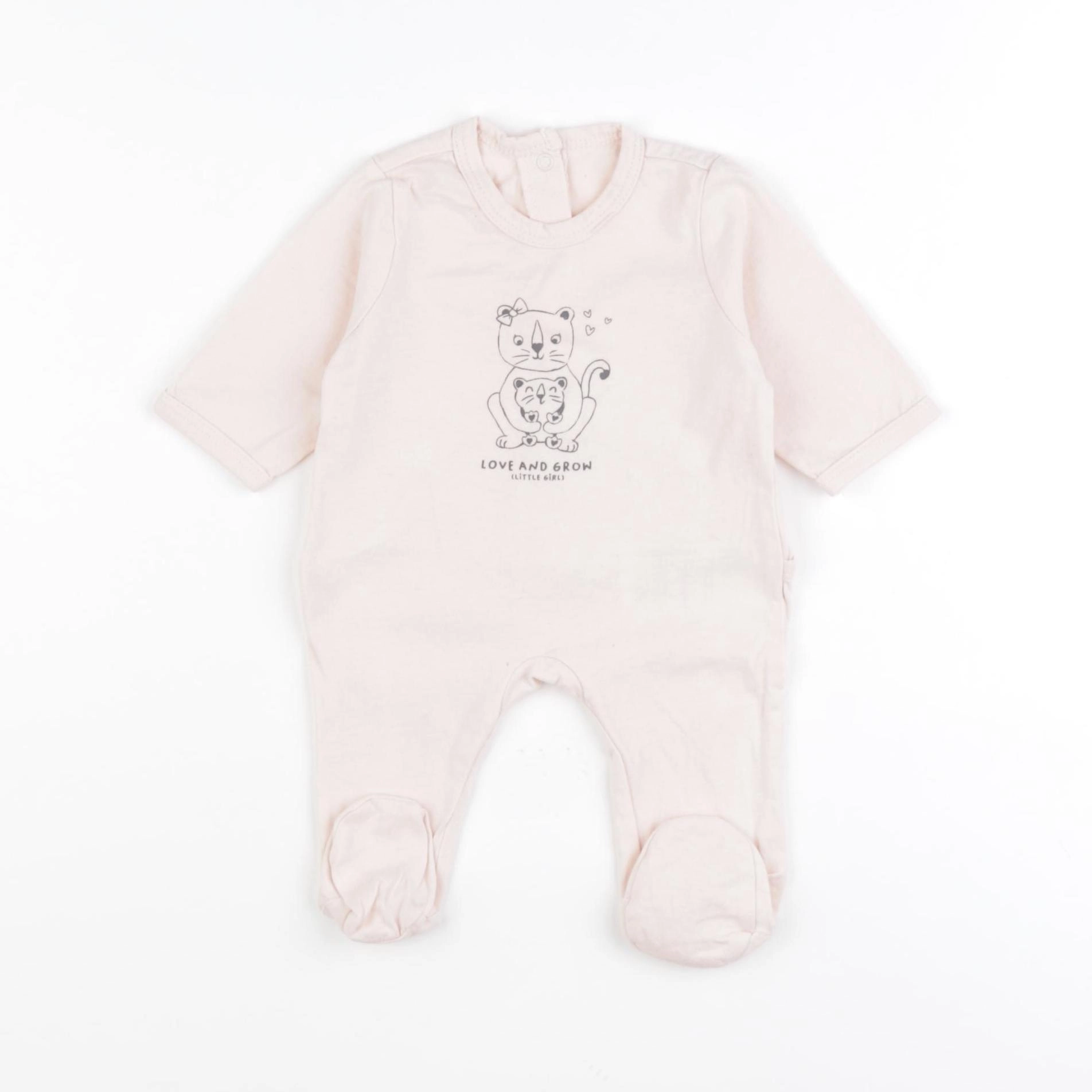 Vertbaudet - pyjama coton rose - 1 mois