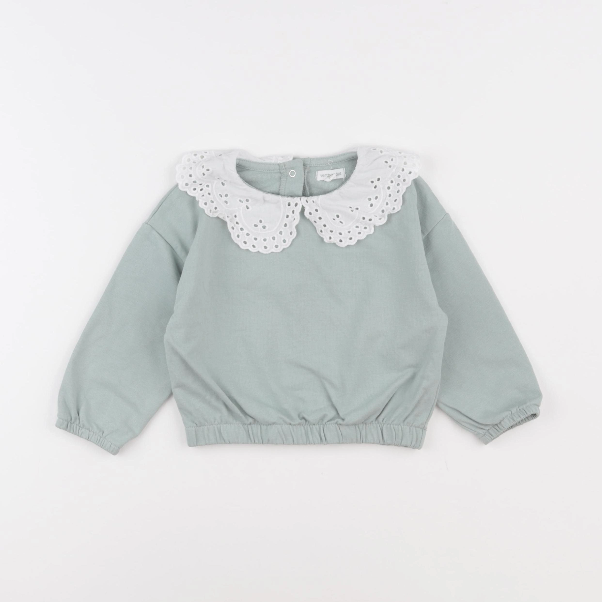 Vertbaudet - sweat vert - 24 mois