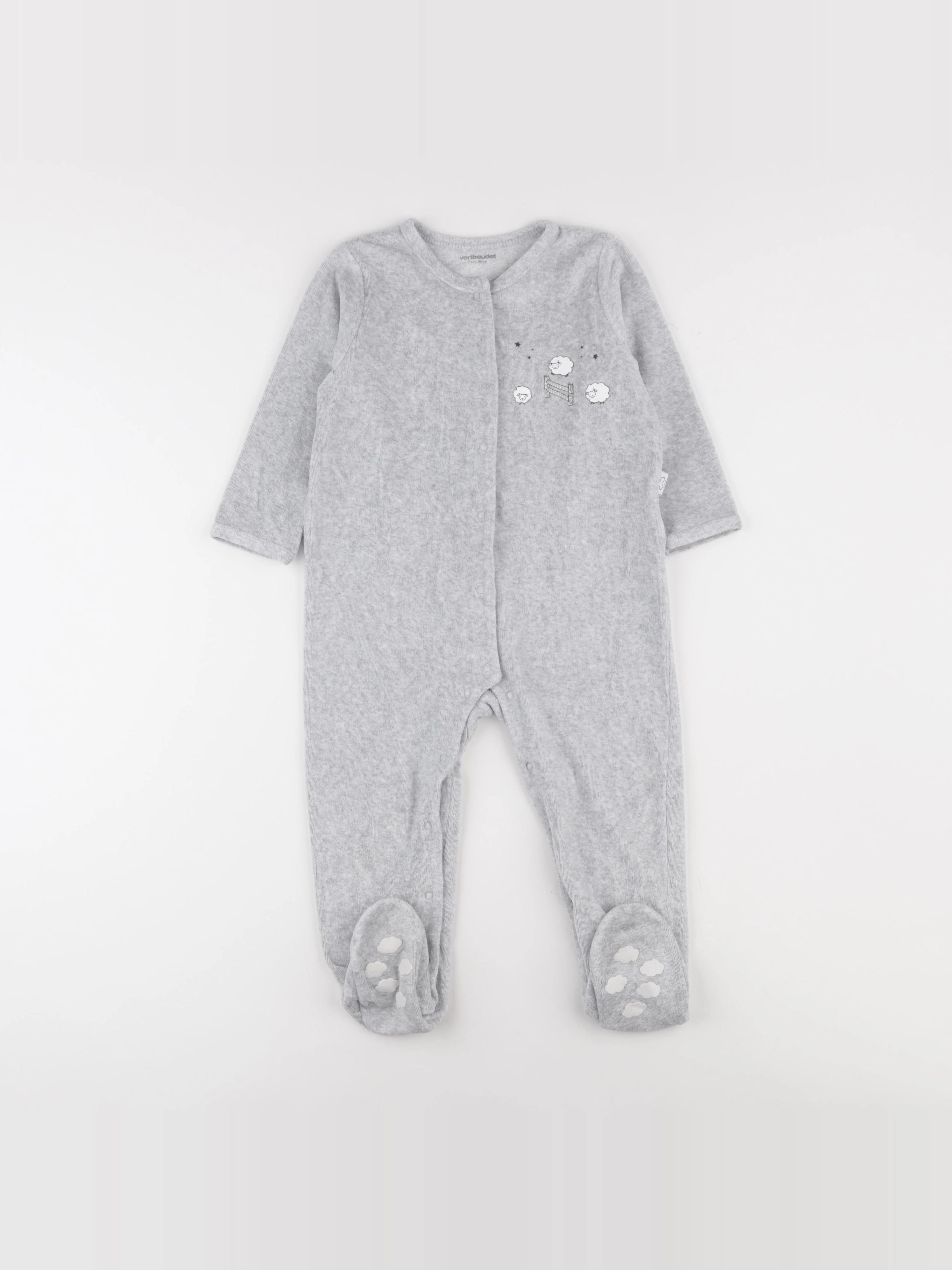 Vertbaudet - pyjama velours gris - 2 ans