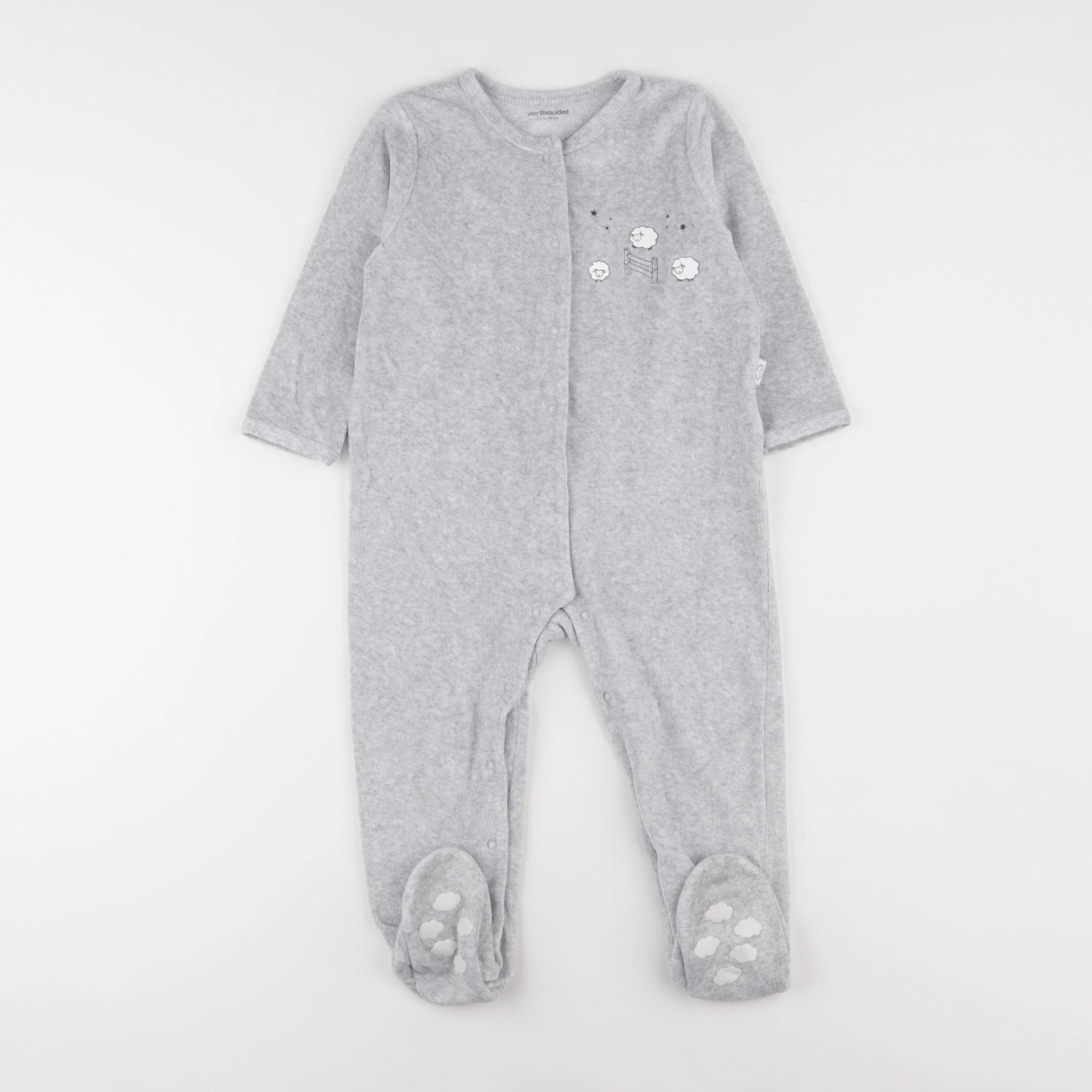 Vertbaudet - pyjama velours gris - 2 ans