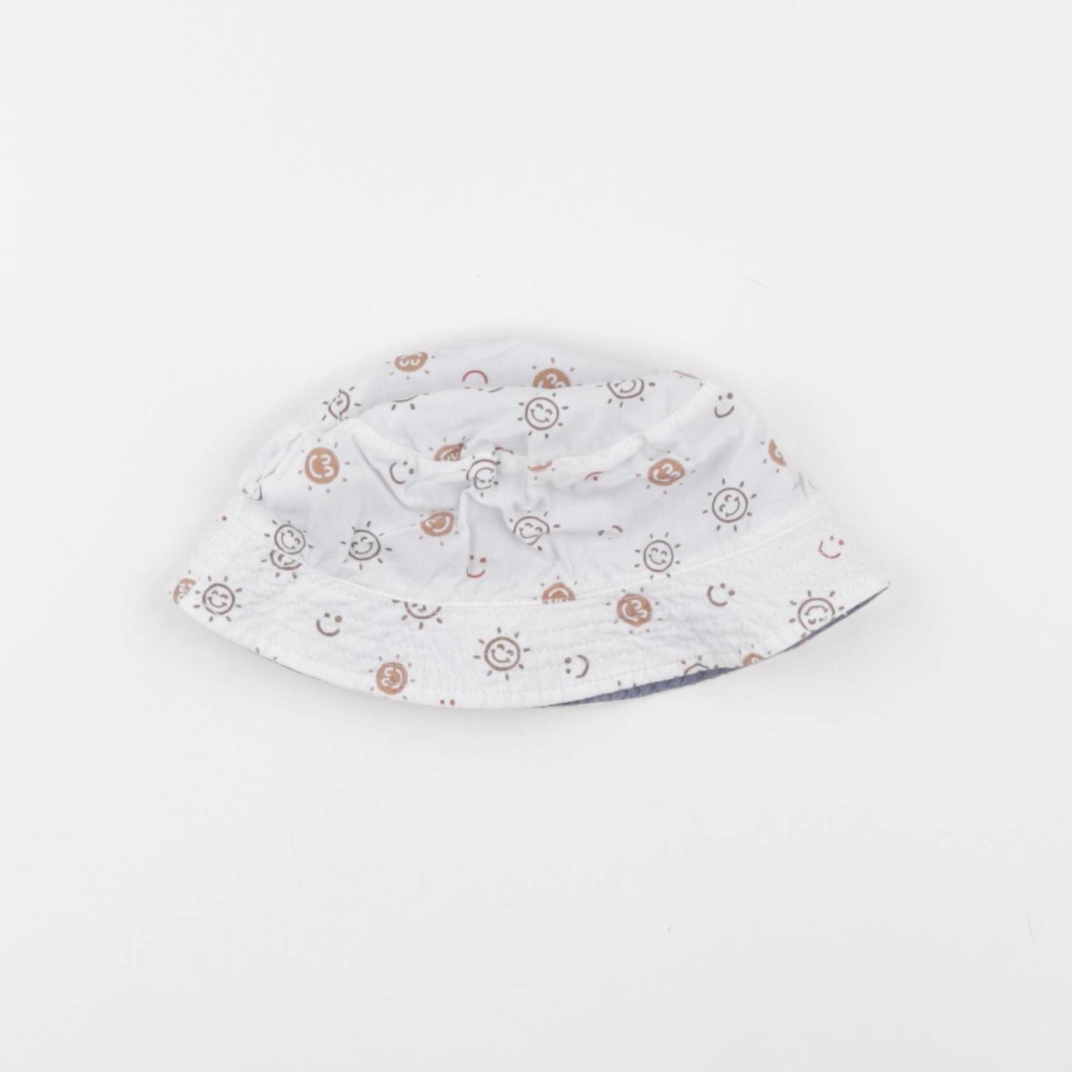 Vertbaudet - chapeau réversible bleu - 12/18 mois