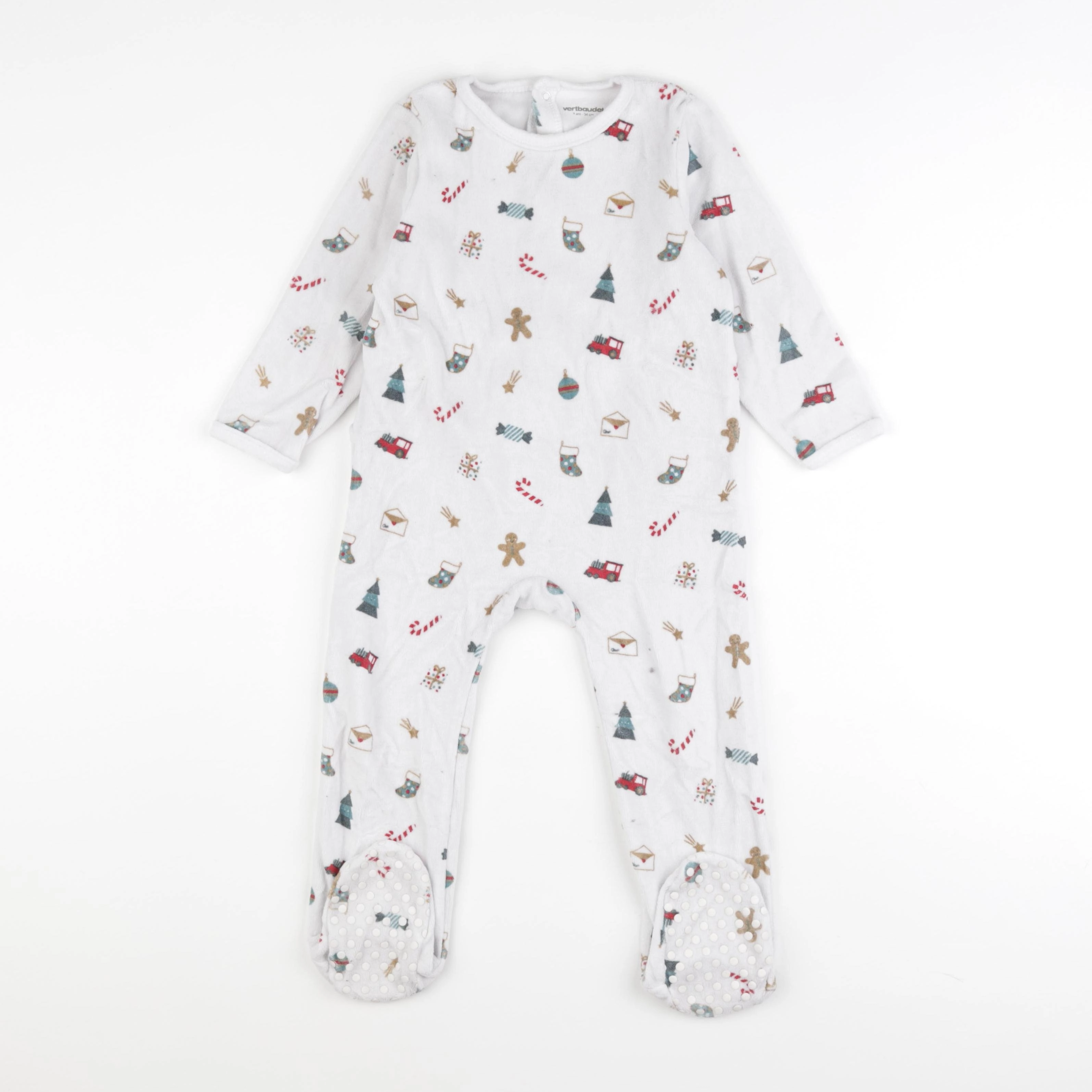 Vertbaudet - pyjama velours blanc - 3 ans
