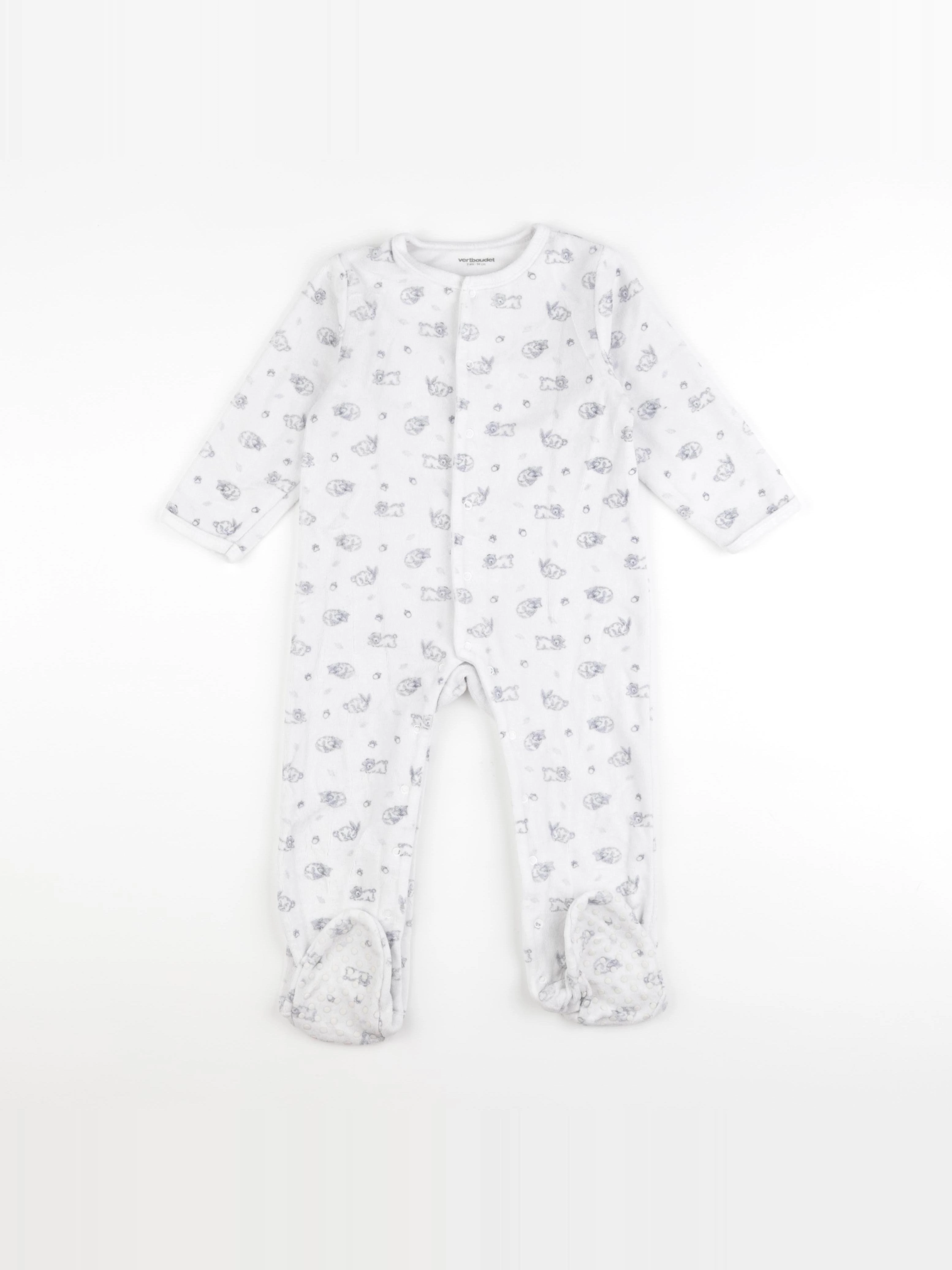 Vertbaudet - pyjama velours blanc - 3 ans