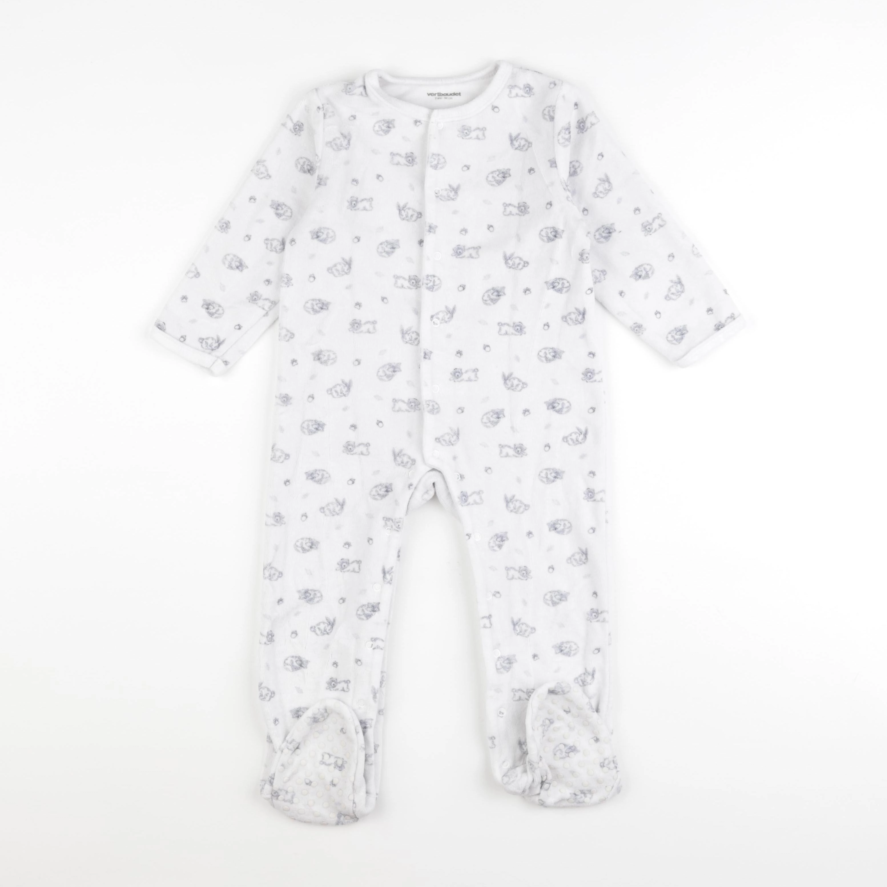 Vertbaudet - pyjama velours blanc - 3 ans