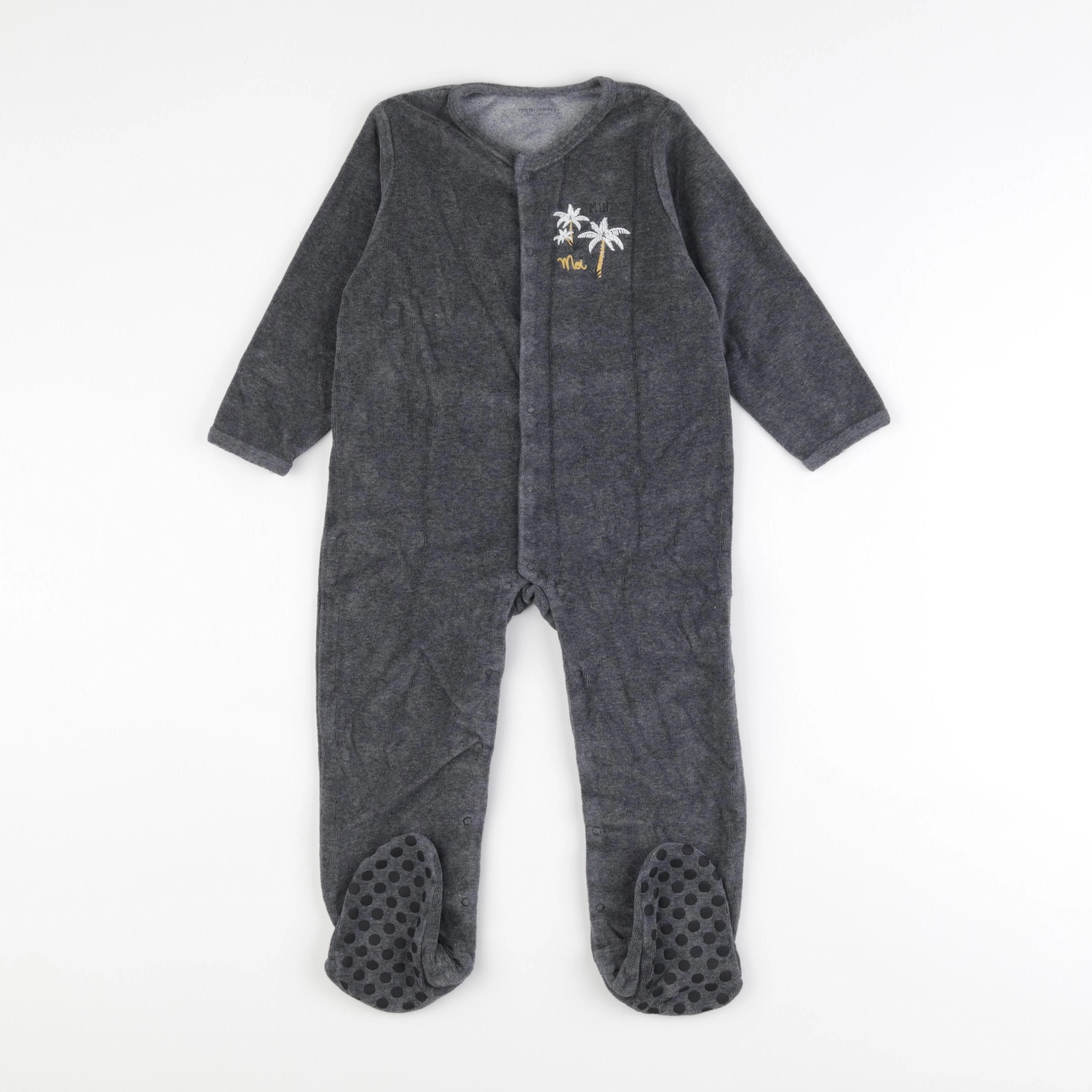 Vertbaudet - pyjama velours gris - 3 ans