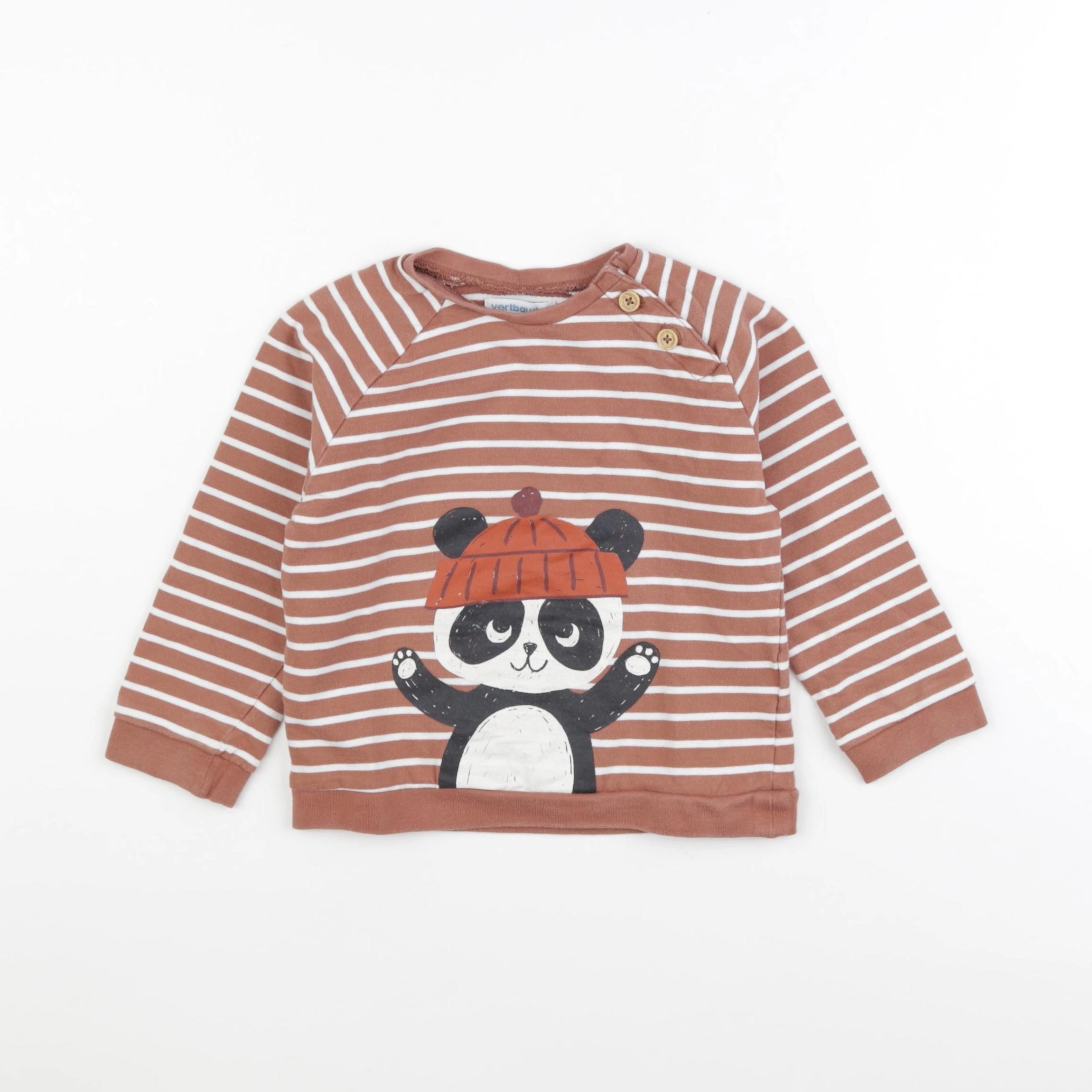Vertbaudet - sweat marron - 36 mois