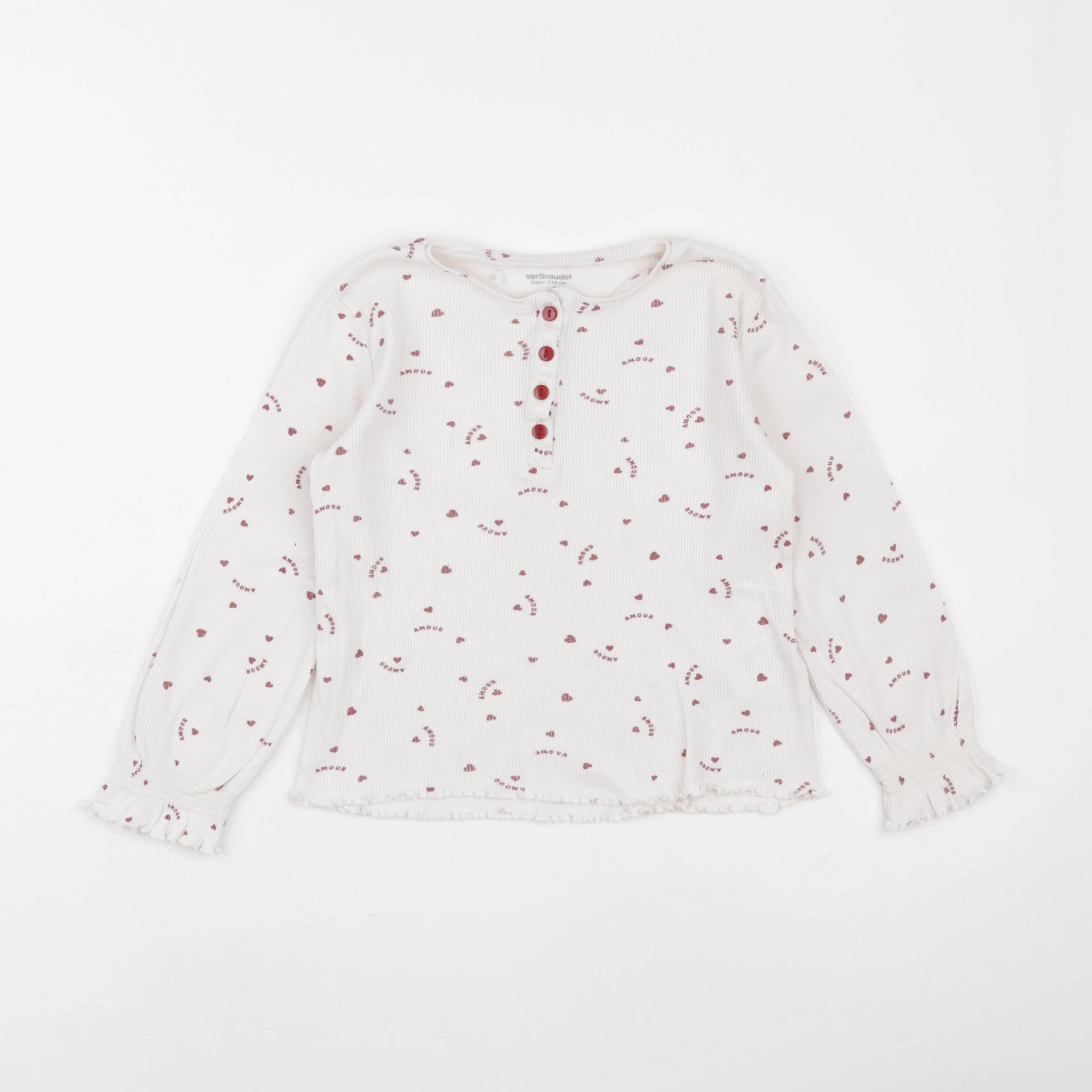Vertbaudet - tee-shirt blanc - 5 ans
