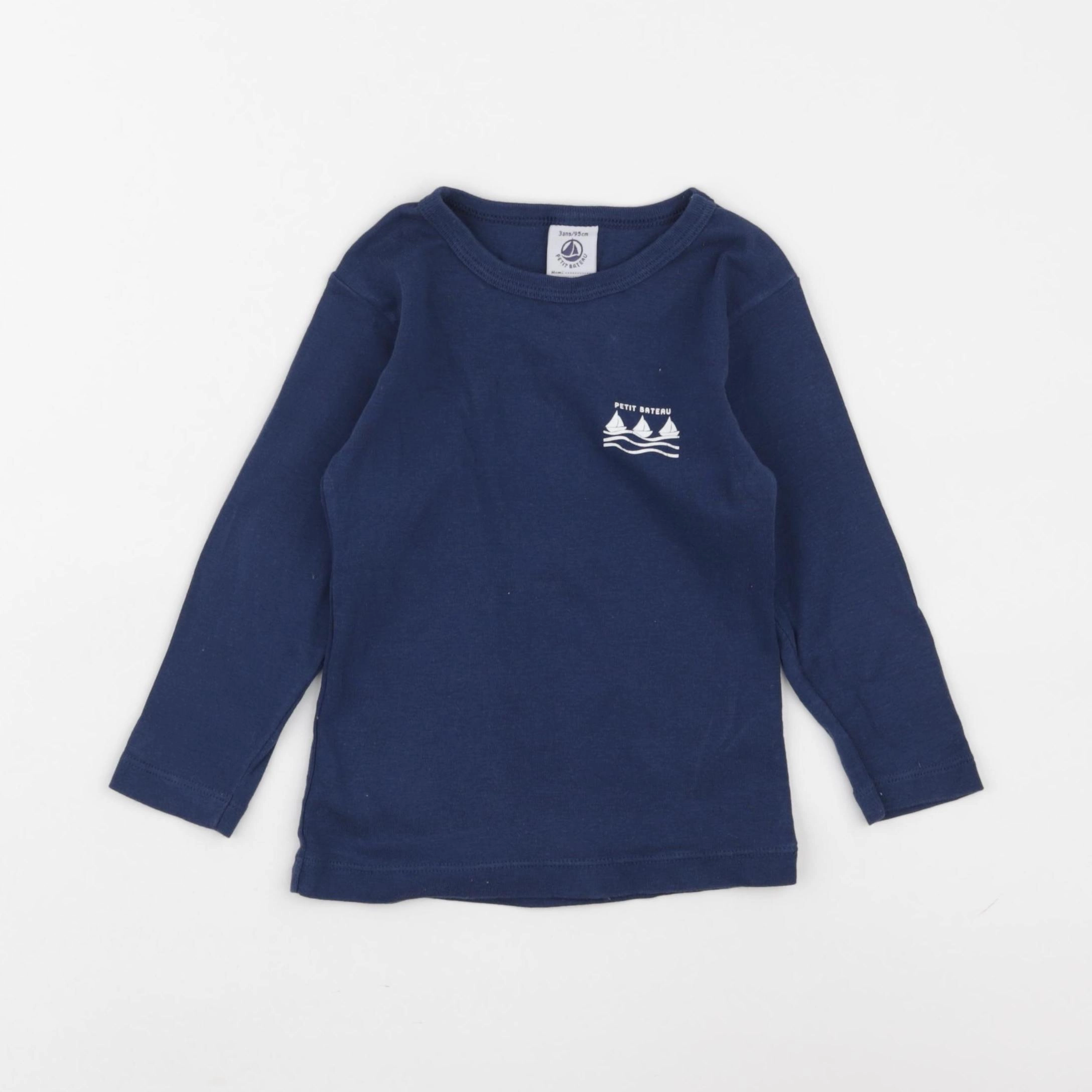 Petit Bateau - maillot de corps bleu - 3 ans