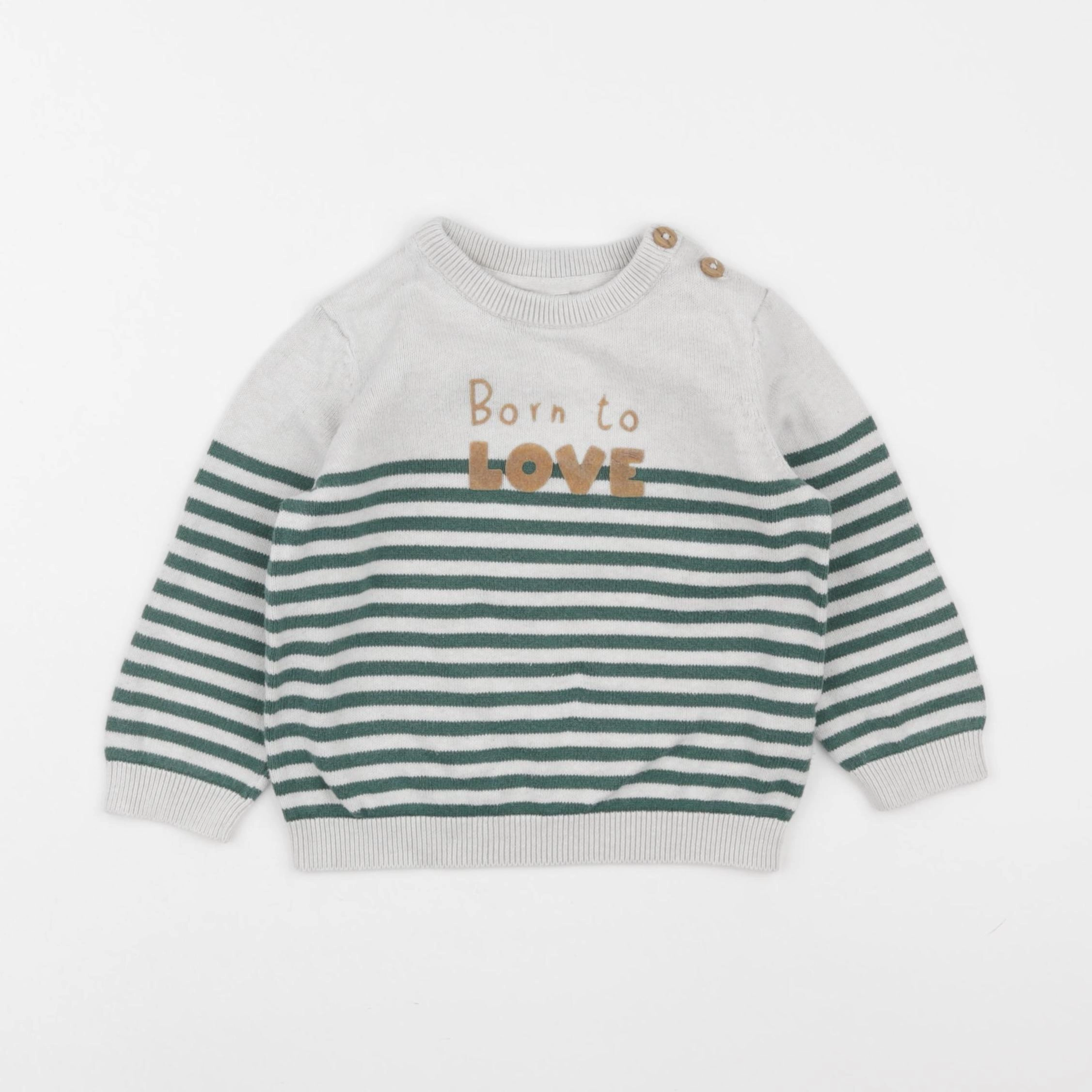 Tape à l'oeil - pull blanc, vert - 24 mois