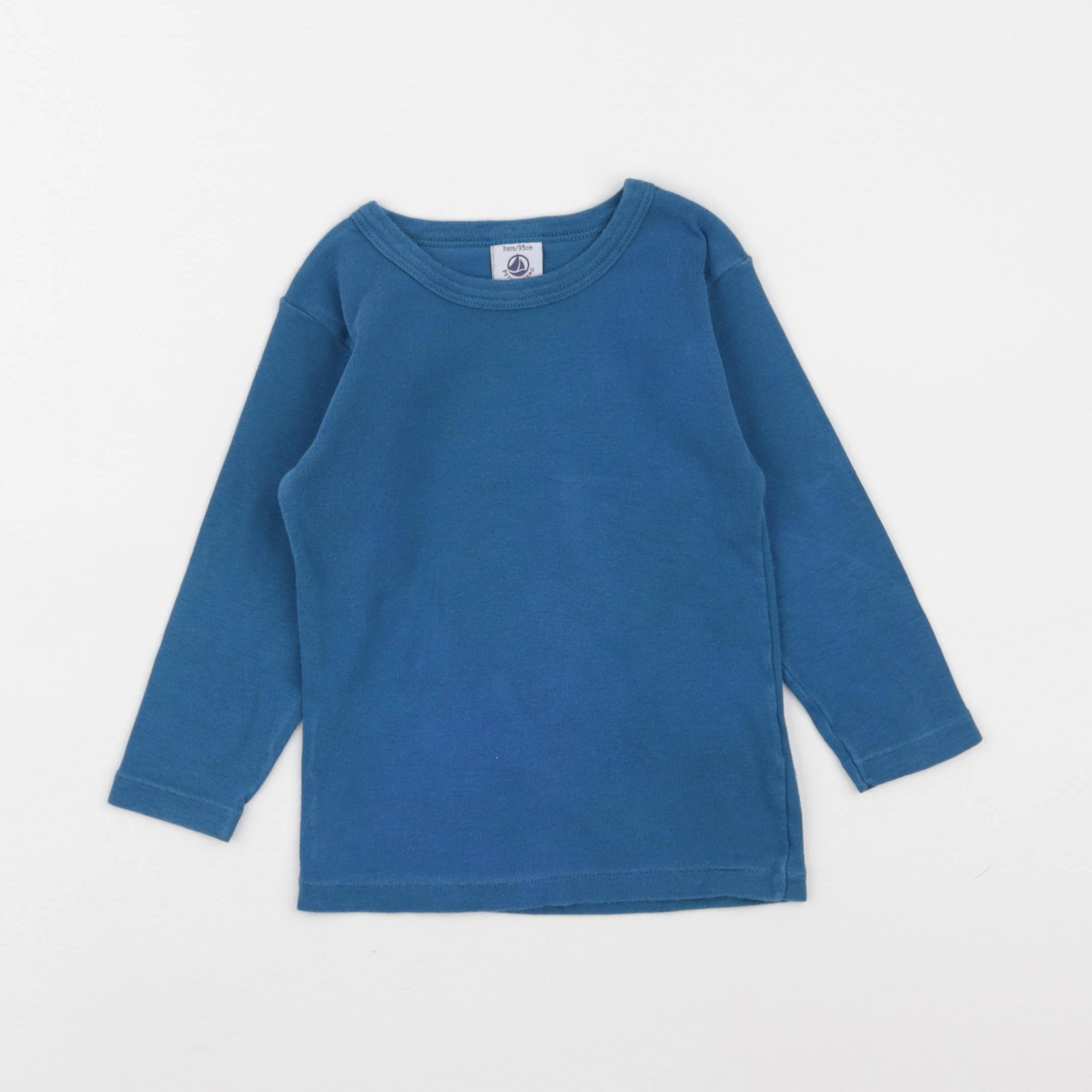 Petit Bateau - maillot de corps bleu - 3 ans