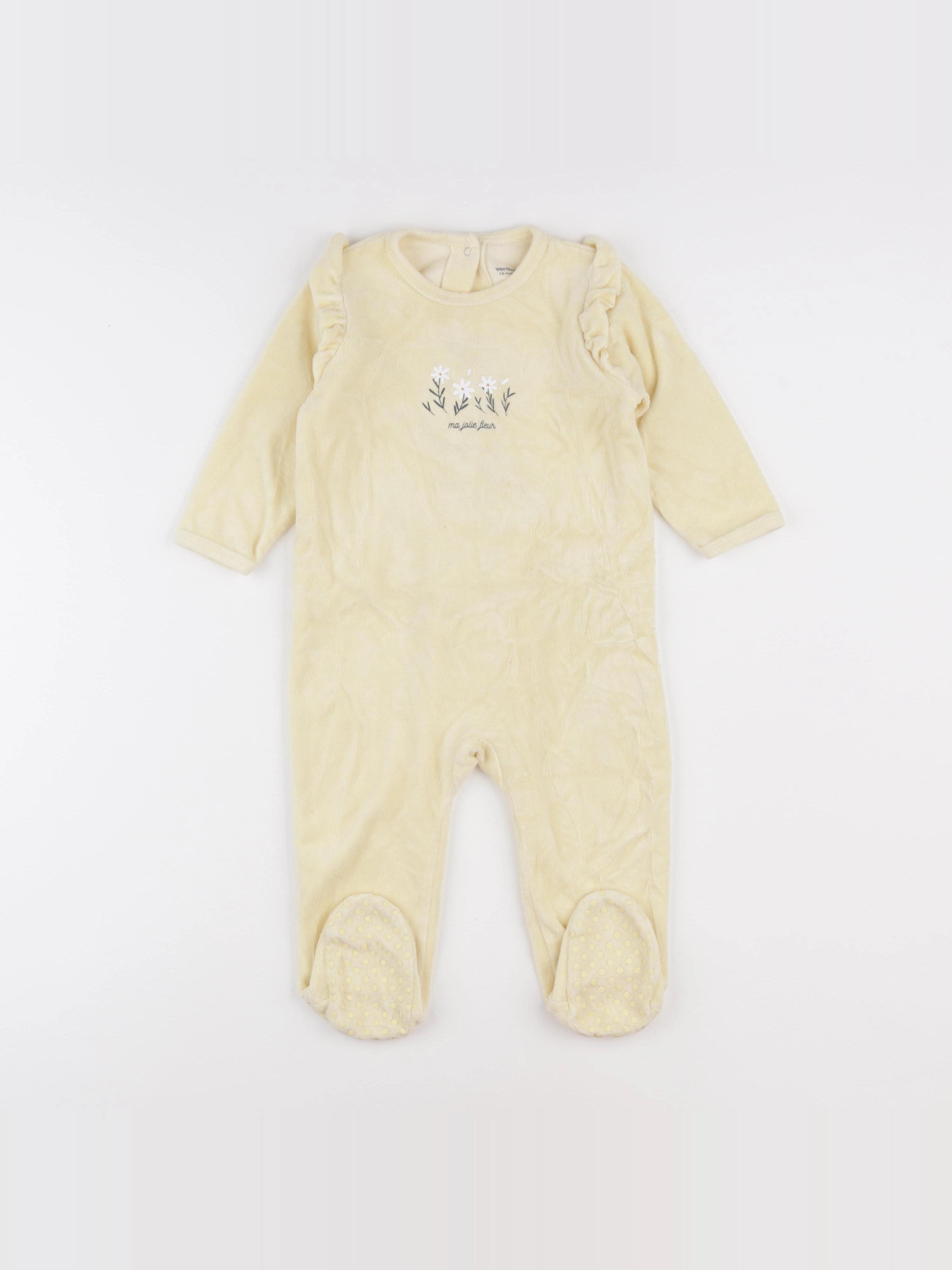 Vertbaudet - pyjama velours jaune - 18 mois