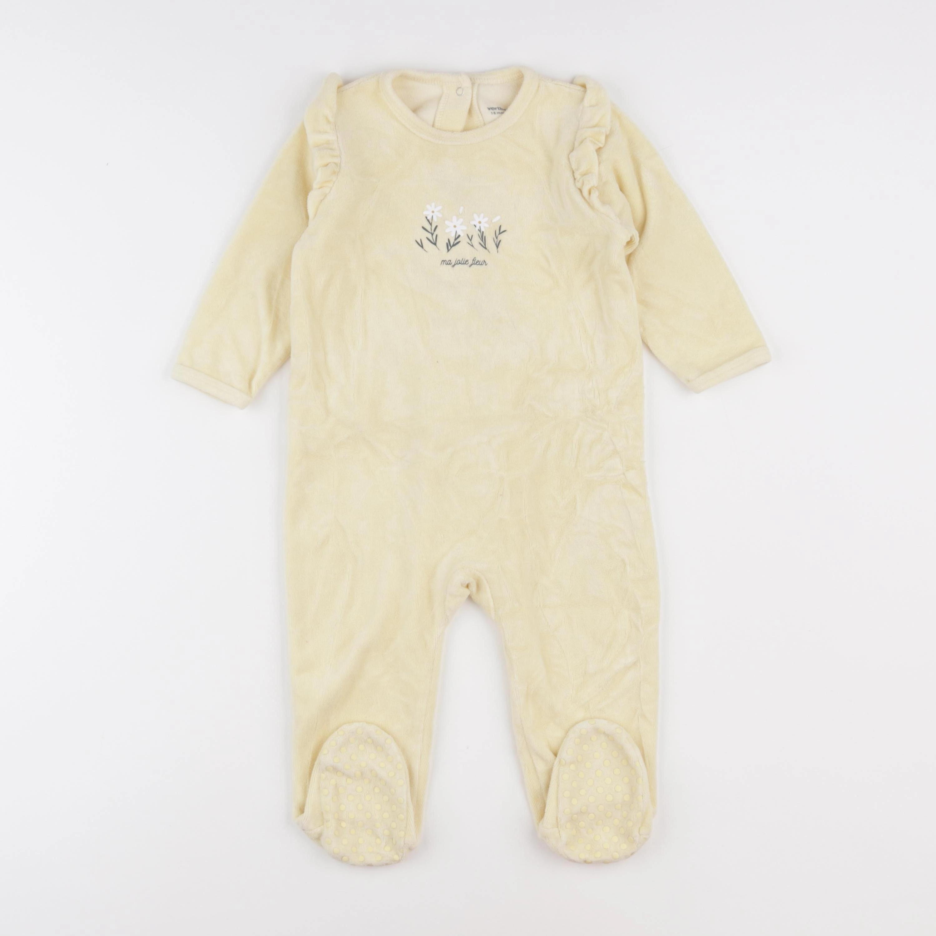 Vertbaudet - pyjama velours jaune - 18 mois