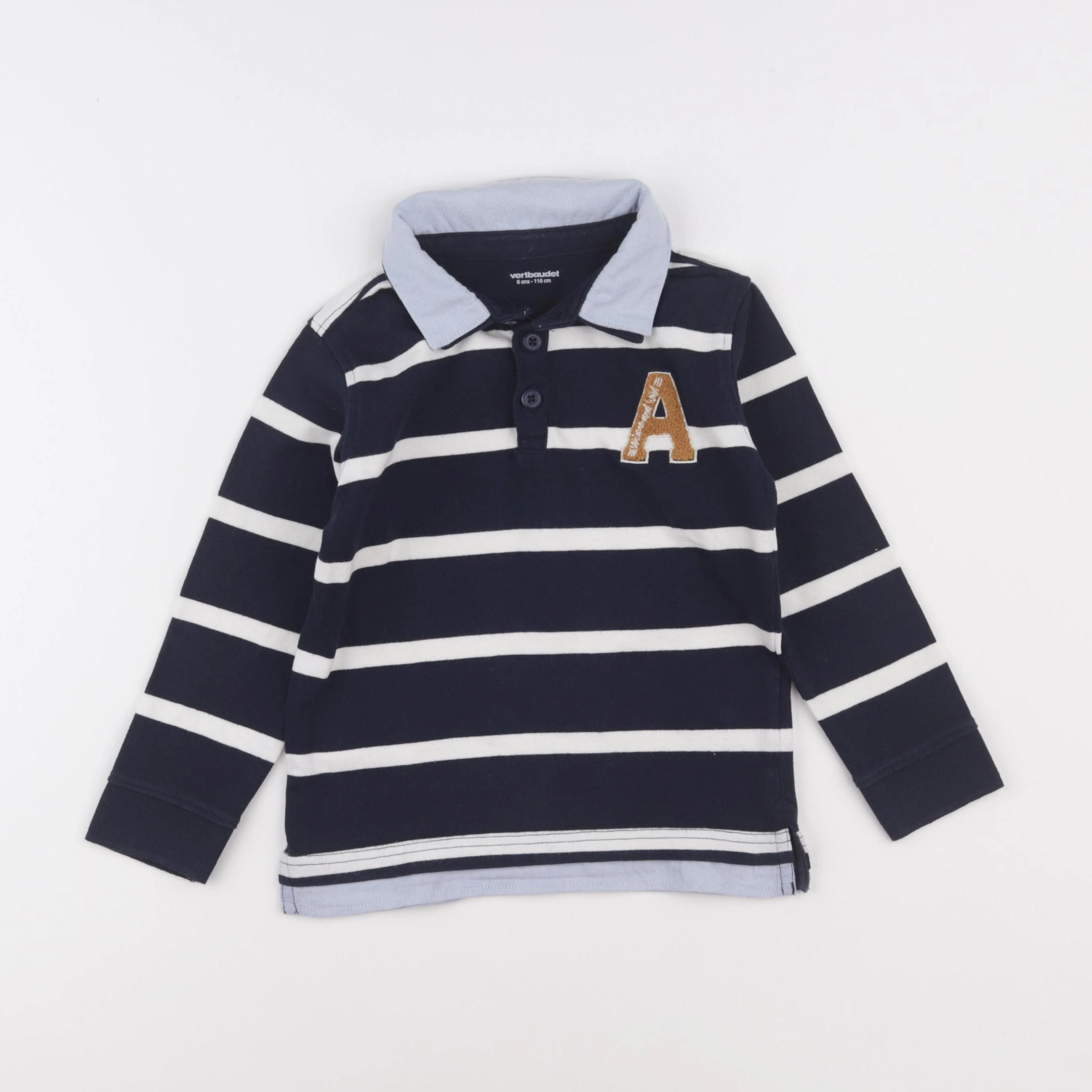 Vertbaudet - polo bleu - 6 ans