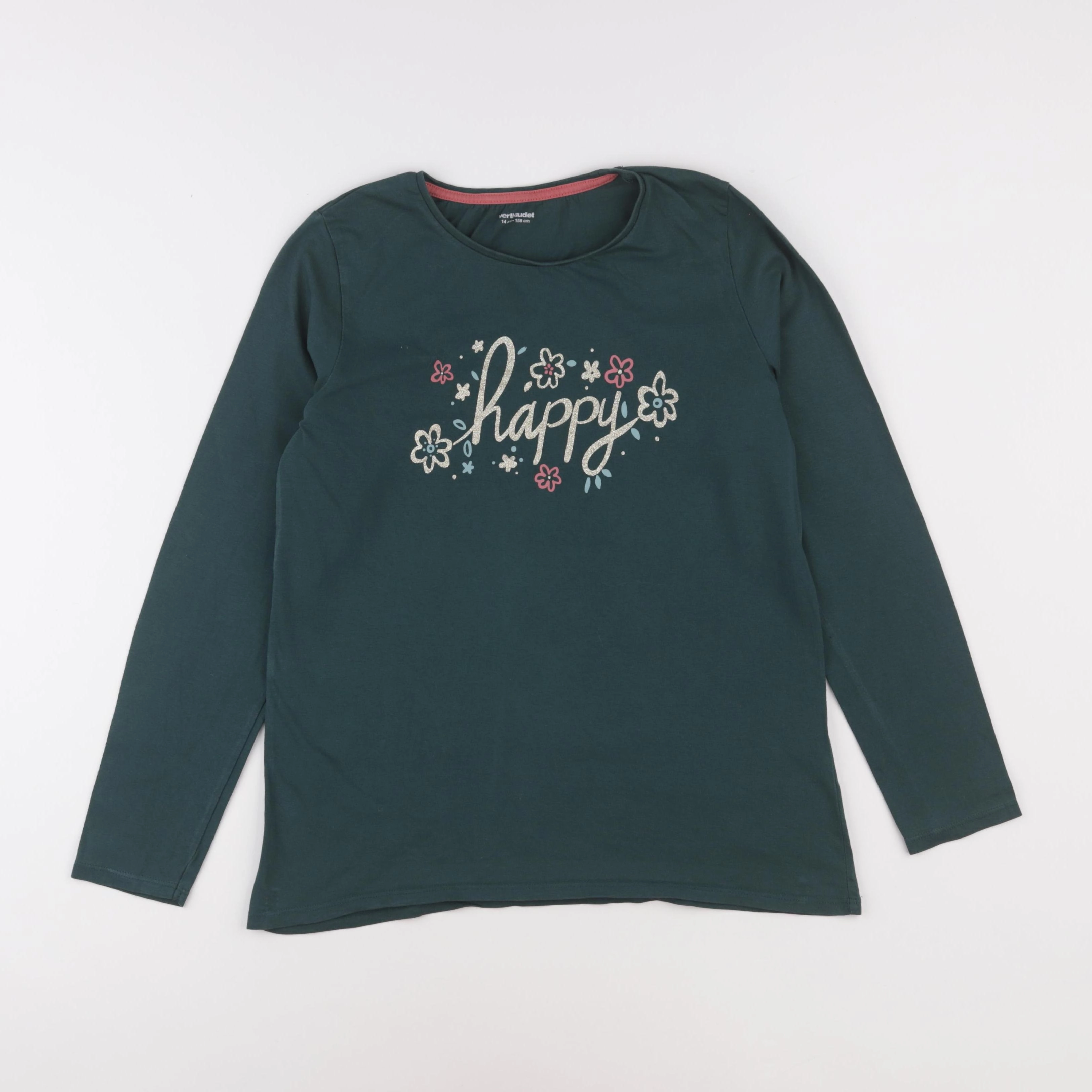 Vertbaudet - tee-shirt vert - 14 ans