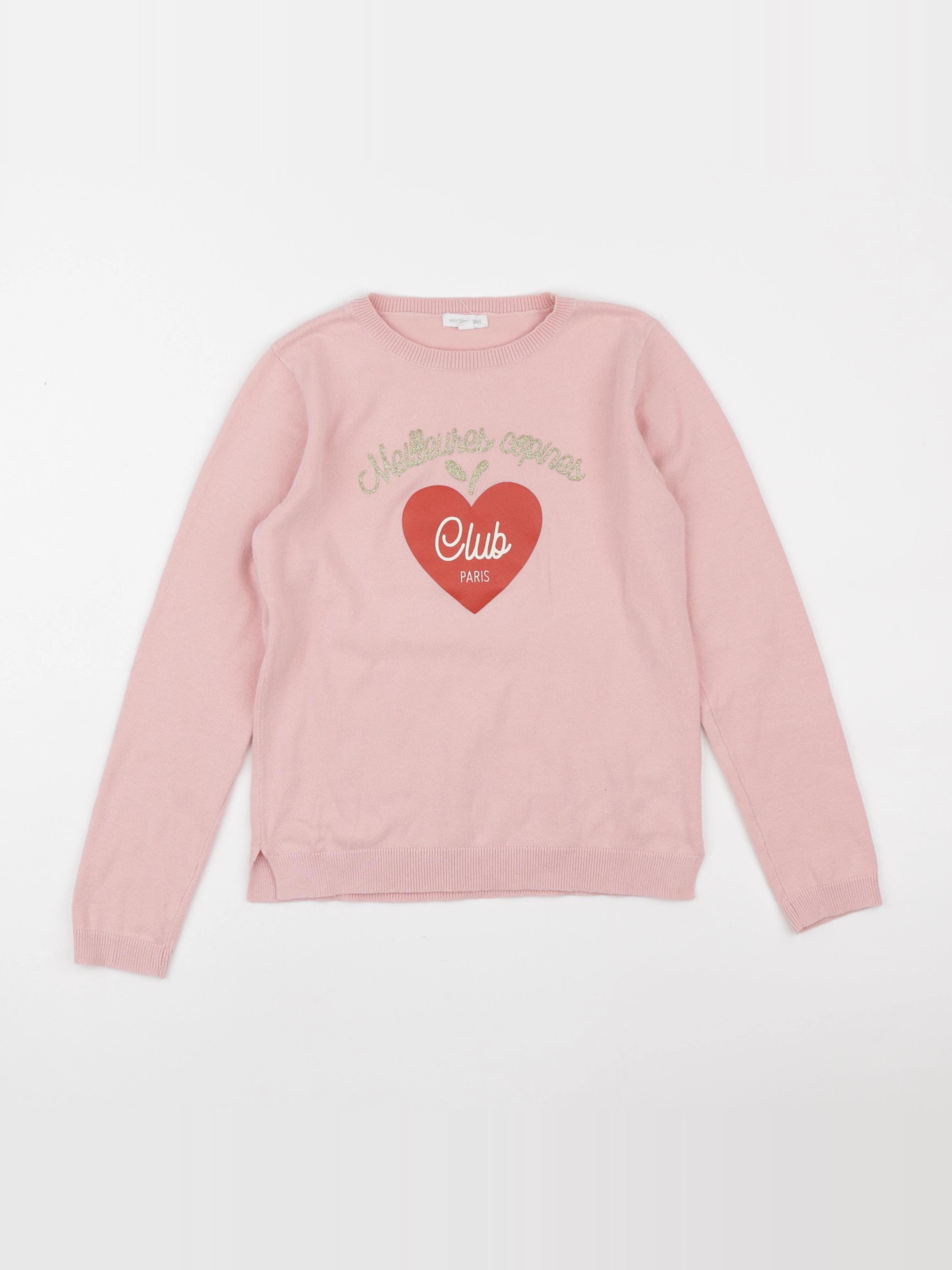 Vertbaudet - pull rose - 10 ans