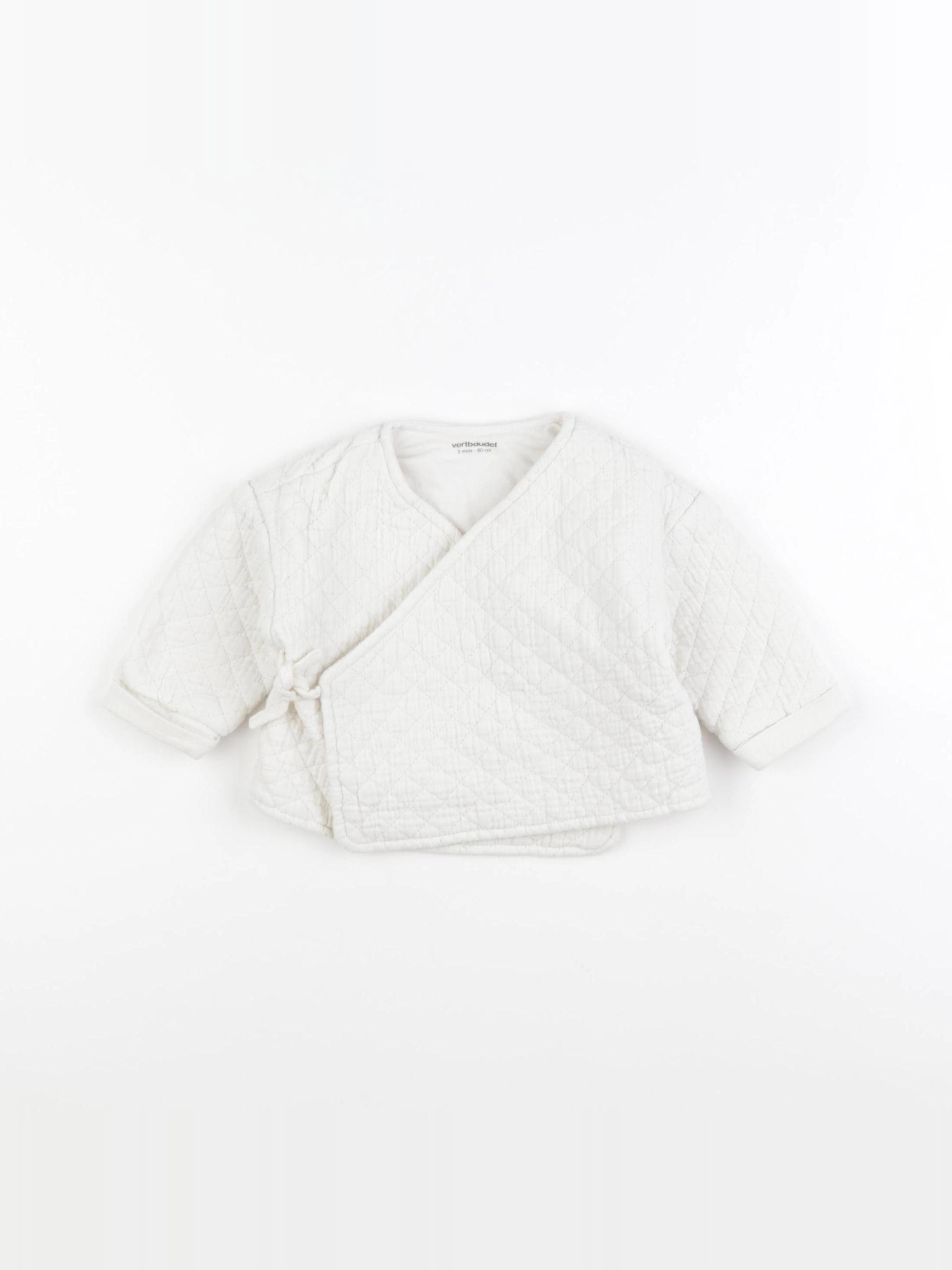 Vertbaudet - veste doublé beige - 3 mois