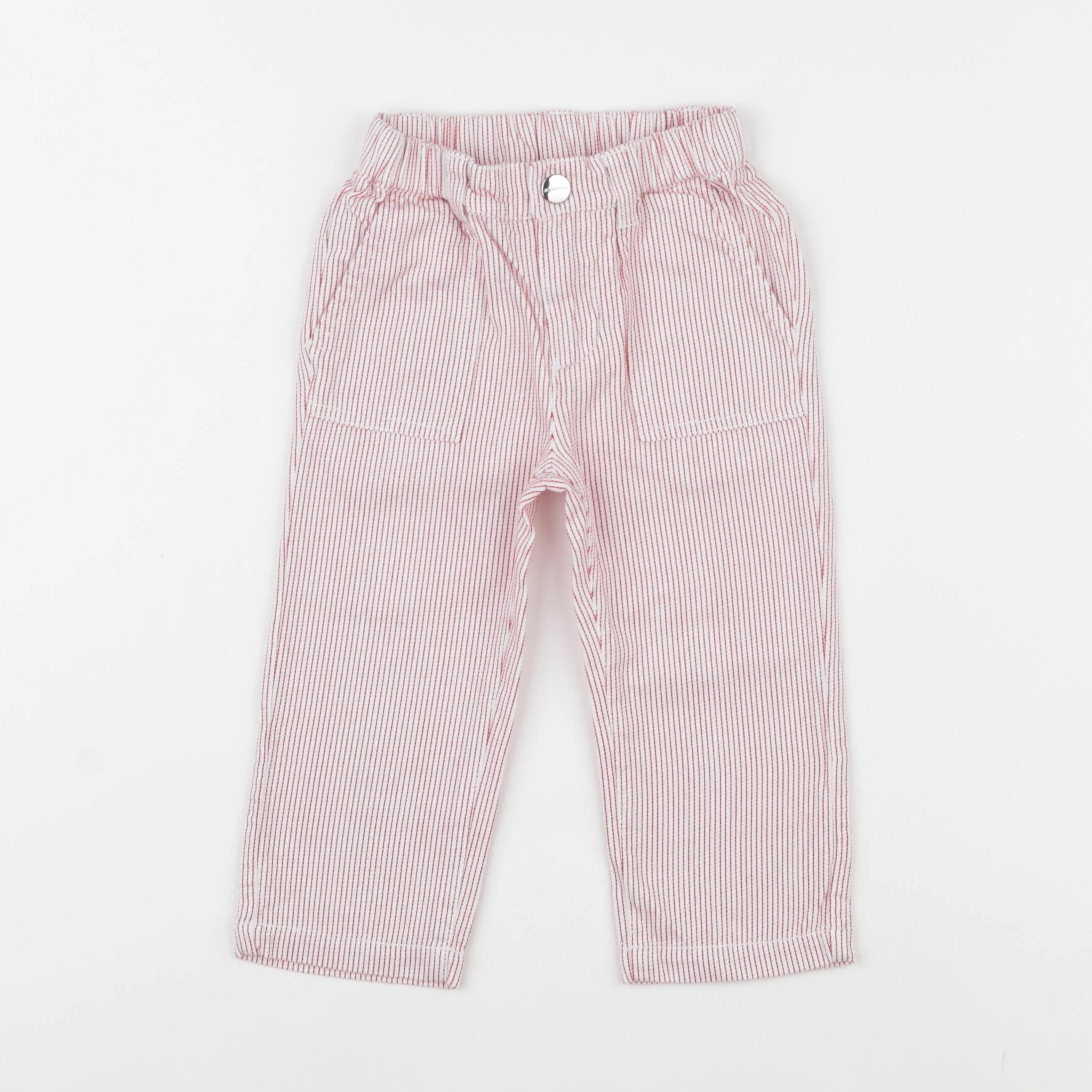 Jacadi - pantalon blanc, rouge - 18 mois
