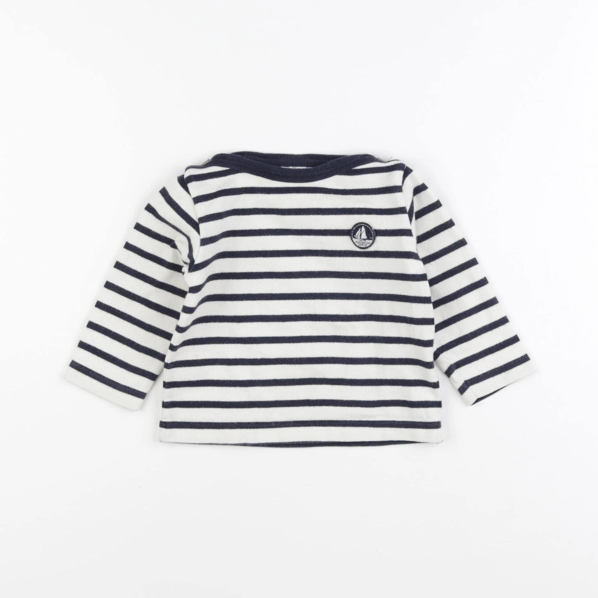 Petit Bateau - sweat bleu - 12 mois